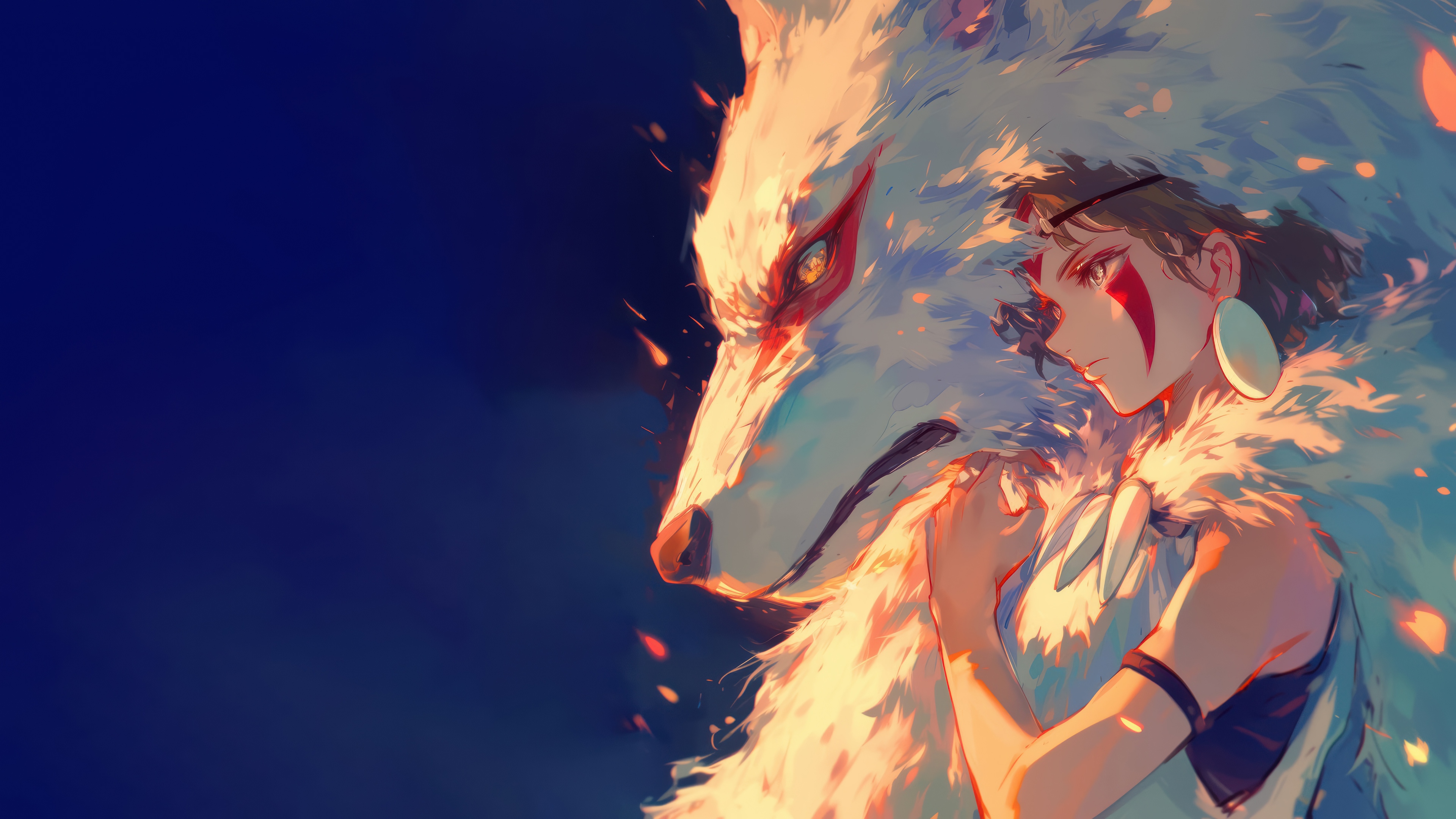 Princess Mononoke and Wolf 4K HD Wallpaper