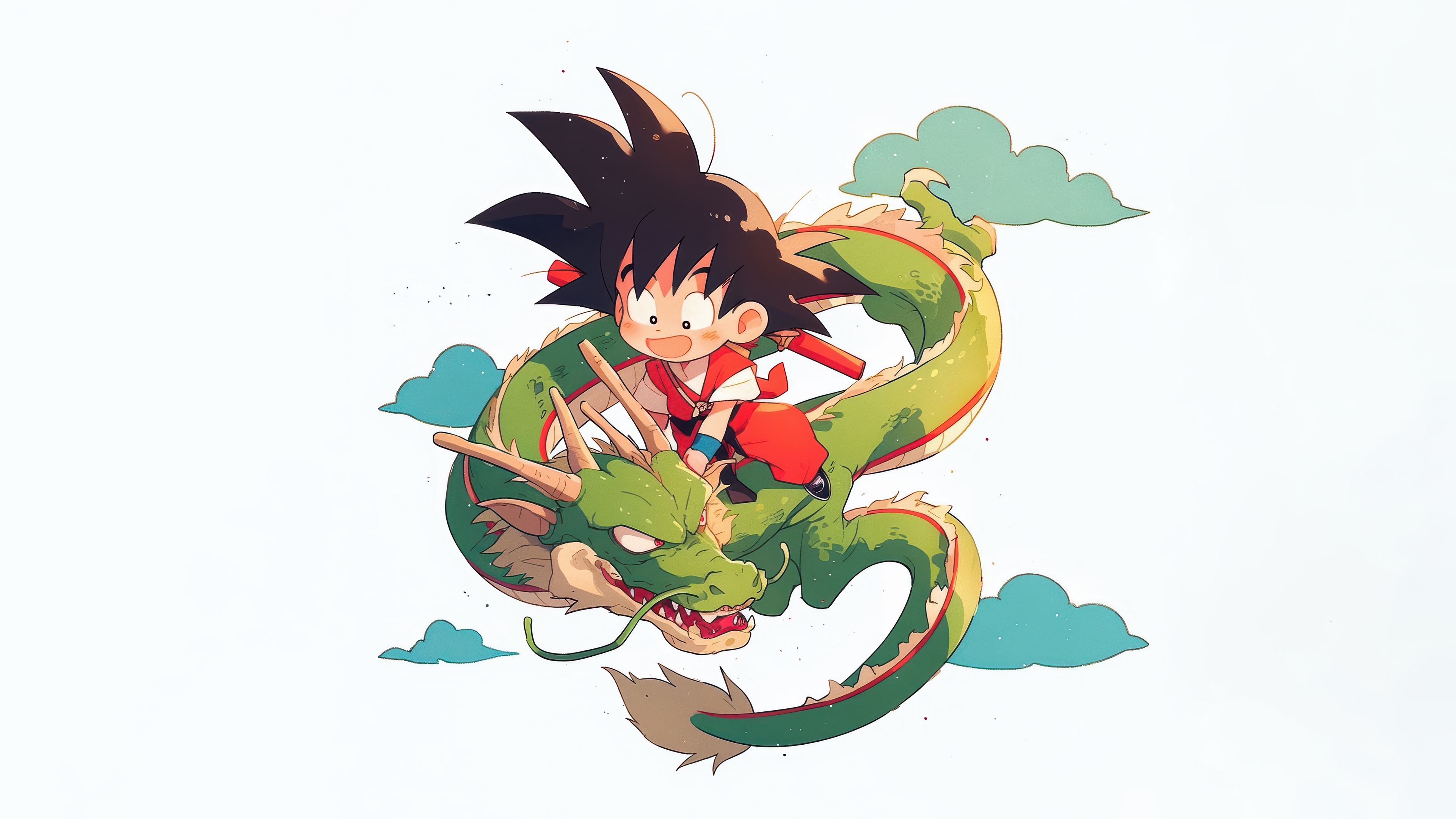 Goku Rides Shenron in Dragon Ball 4K HD Wallpaper