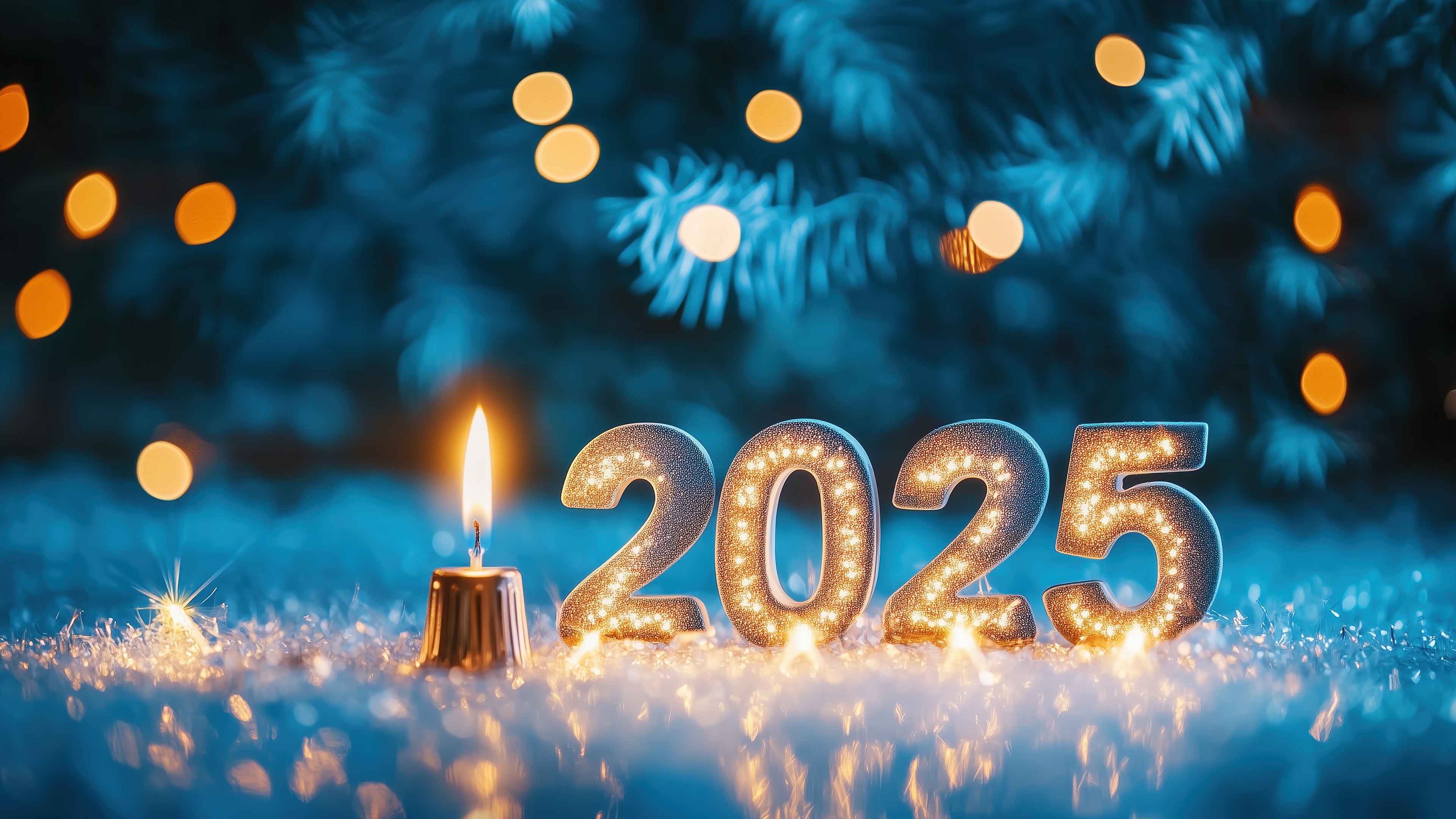 2025 New Year Holiday 4K HD Wallpaper