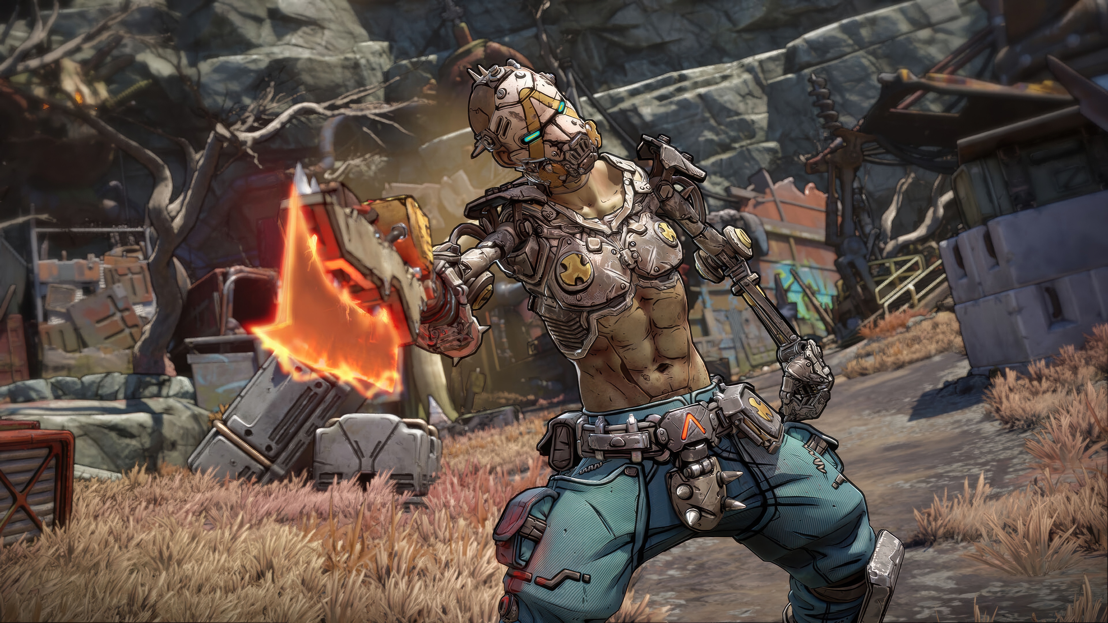Borderlands 4 Psycho with Flaming Axe HD Wallpaper