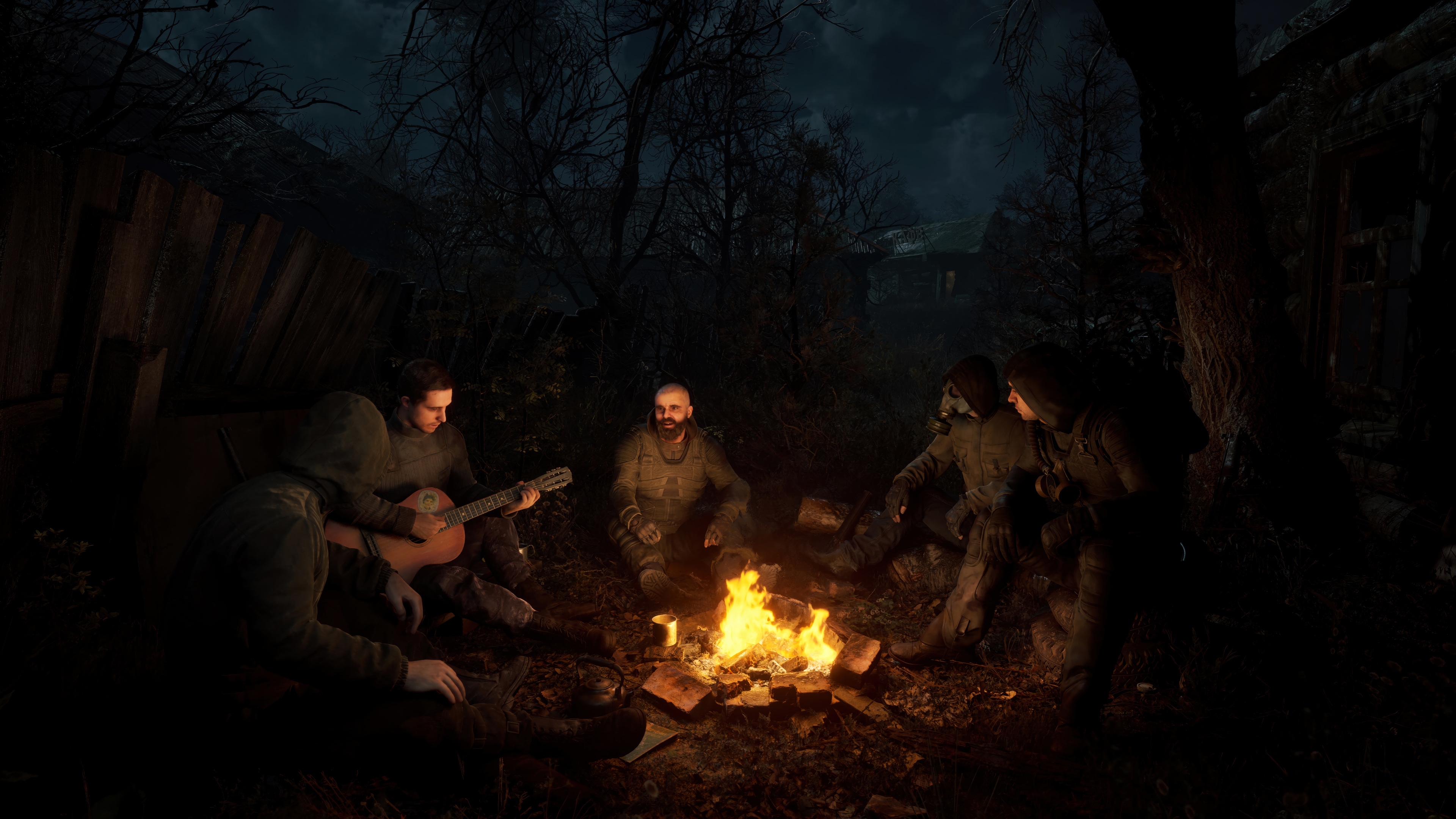 S.T.A.L.K.E.R. 2 Heart of Chernobyl campfire scene HD Wallpaper