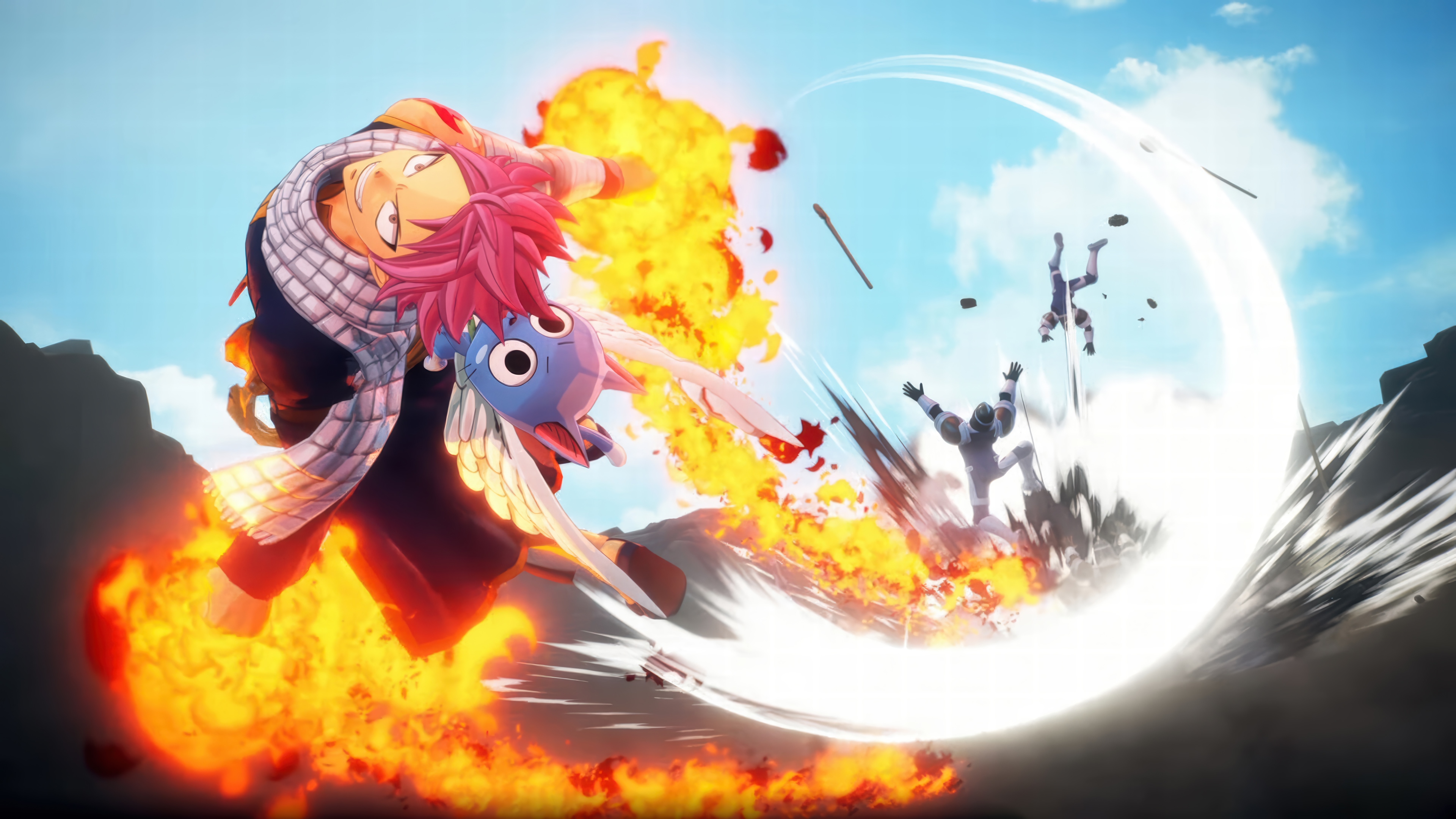 Natsu and Happy in Fairy Tail 4K HD Wallpaper