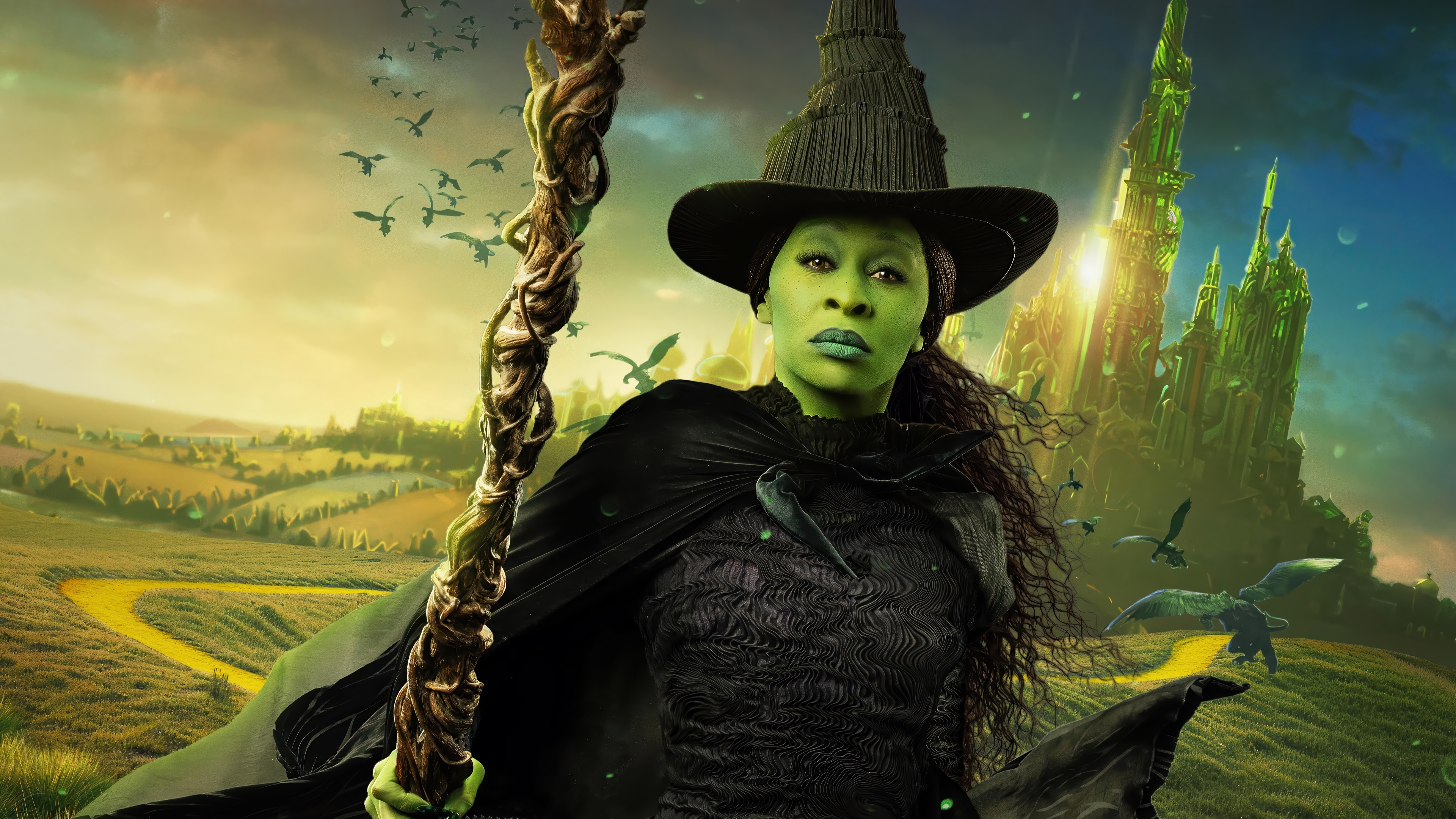 Cynthia Erivo as Elphaba in Wicked 4K HD Wallpaper