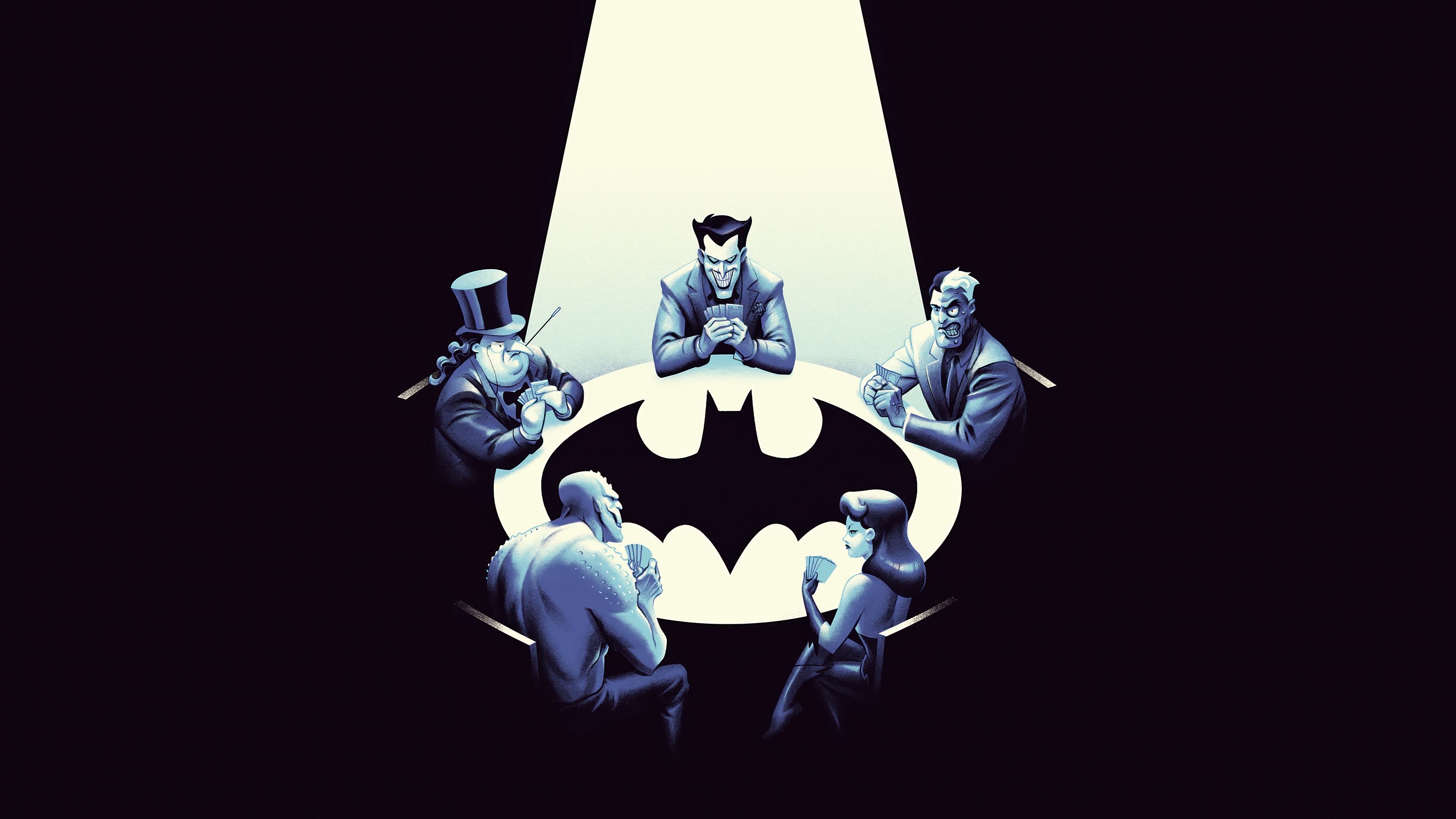 Batman: The Animated Series Villains Playing Poker 4K HD Wallpaper