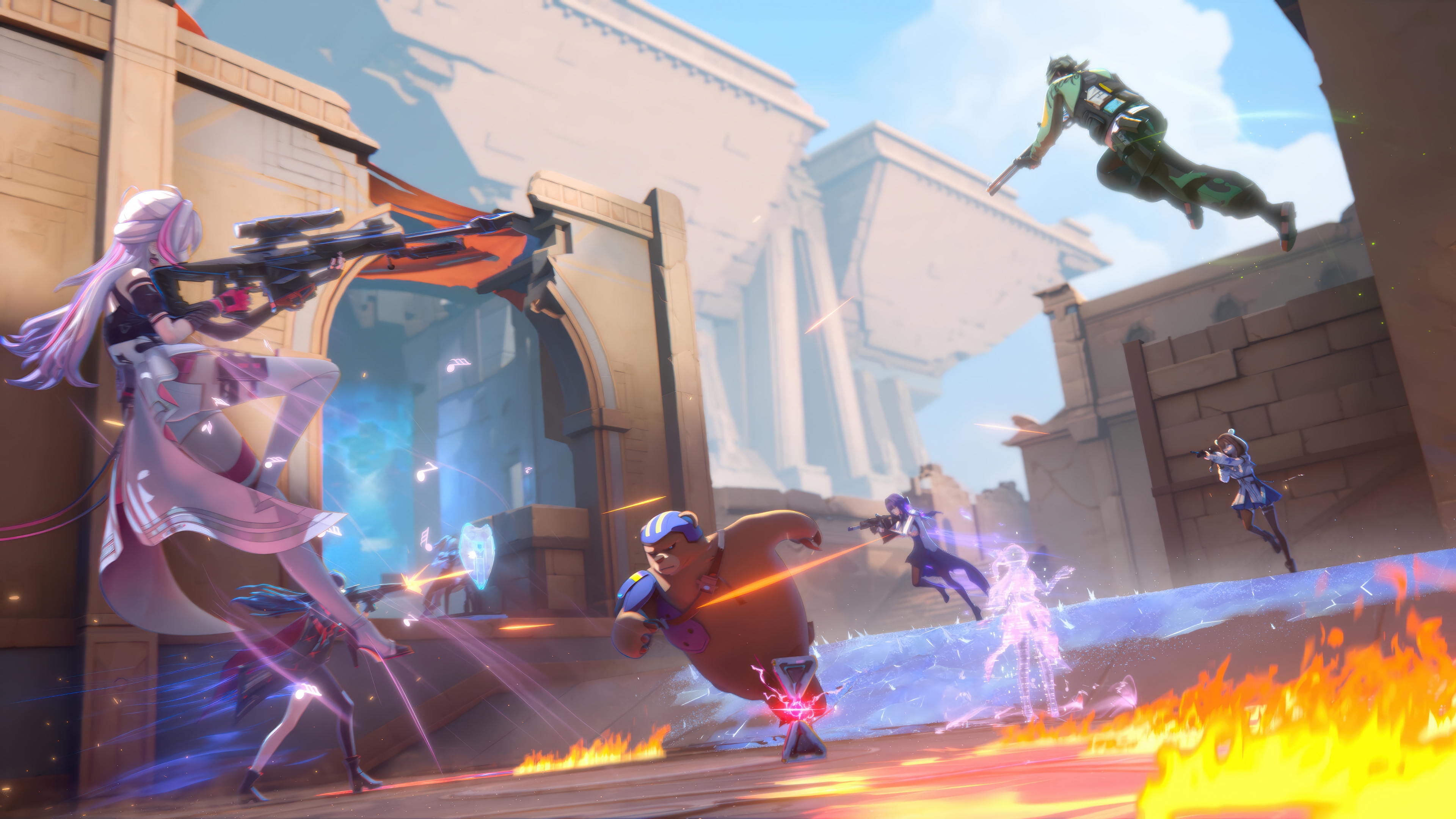 Strinova Video Game Characters in Combat HD Wallpaper