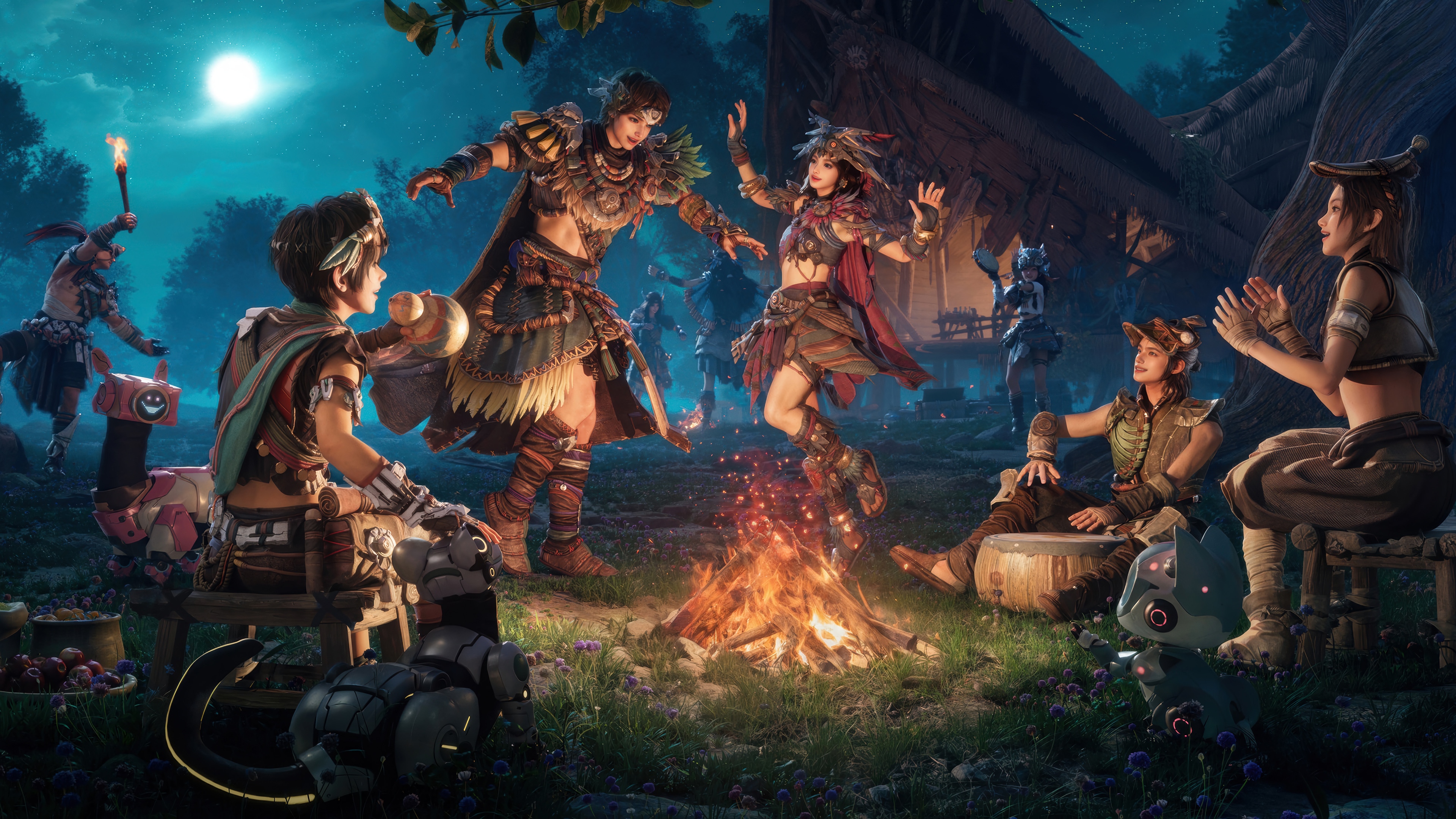 Light of Motiram: Campfire Gathering 4K HD Wallpaper