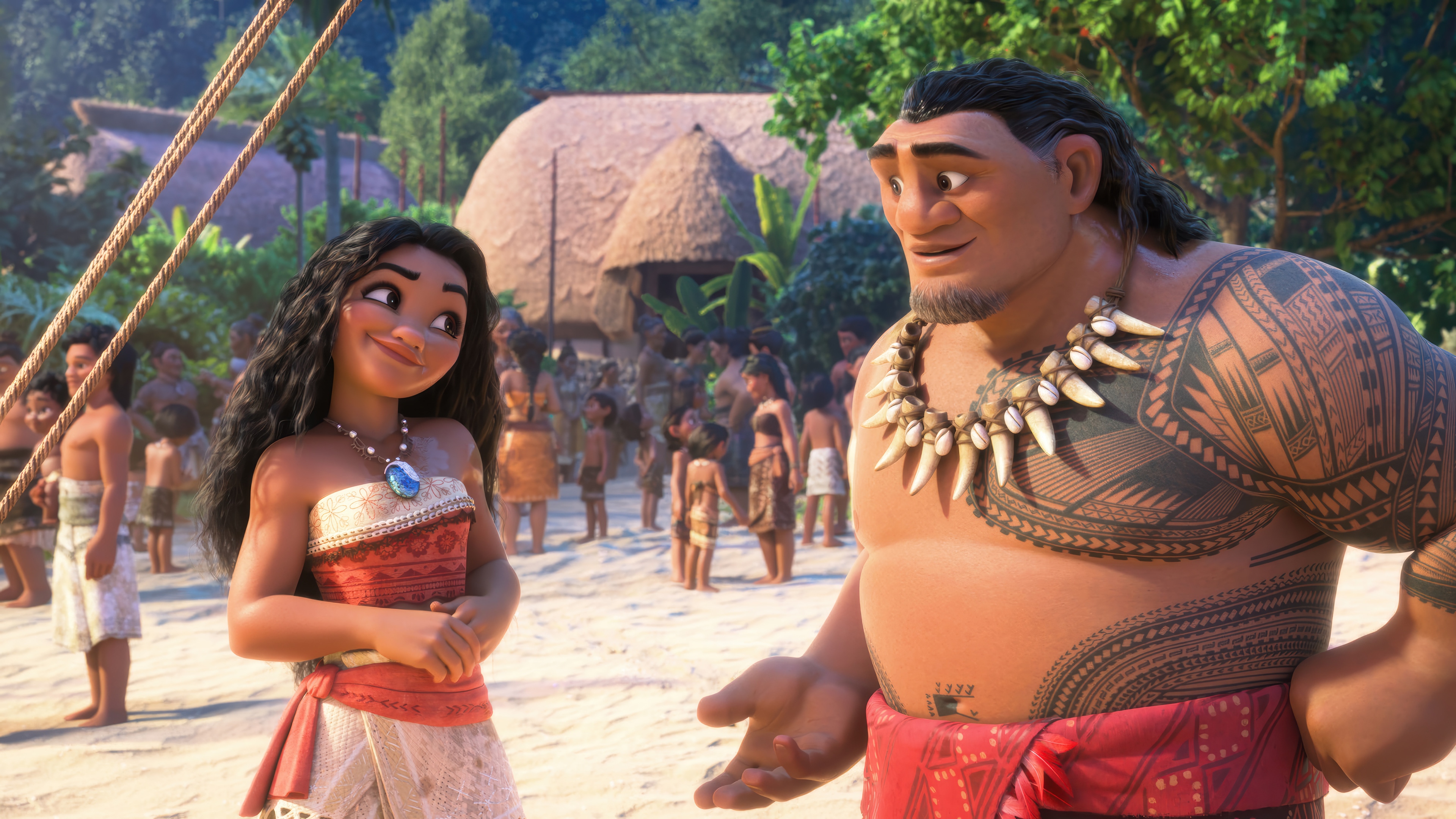 Moana and Maui in 4K HD Wallpaper