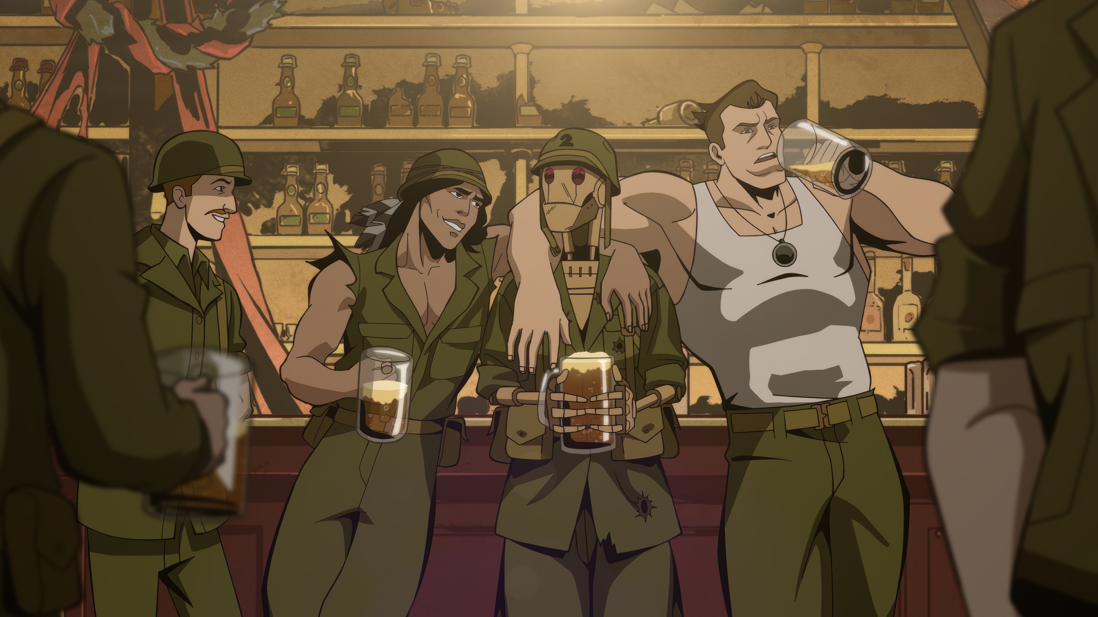 Creature Commandos G.I. Robot in a Bar 4K HD Wallpaper