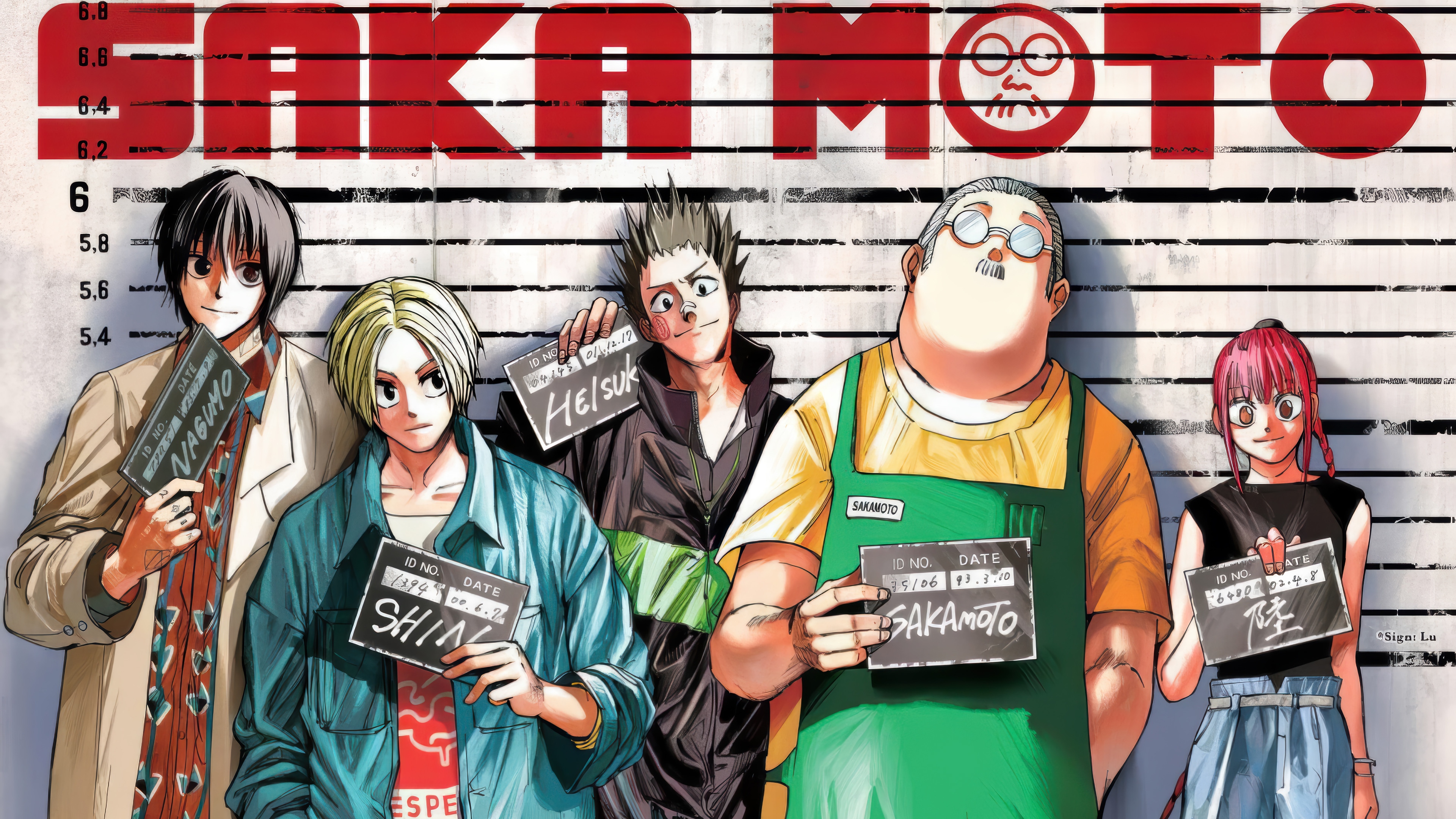 Sakamoto Days Characters Mug Shot 4K HD Wallpaper