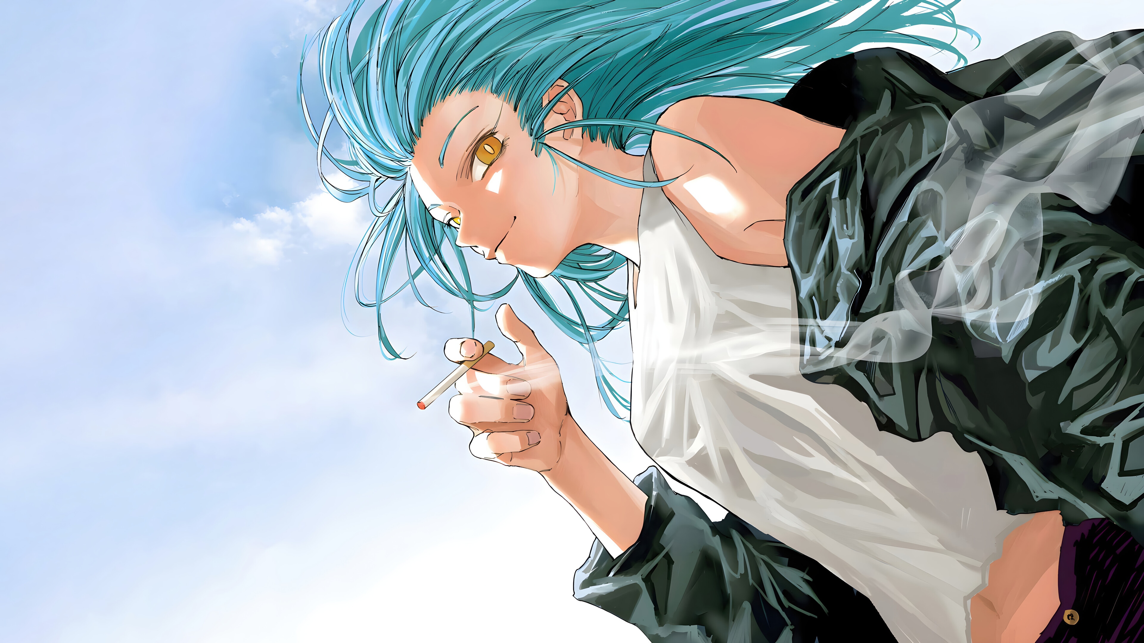 Rion Akao from Sakamoto Days smoking HD Wallpaper