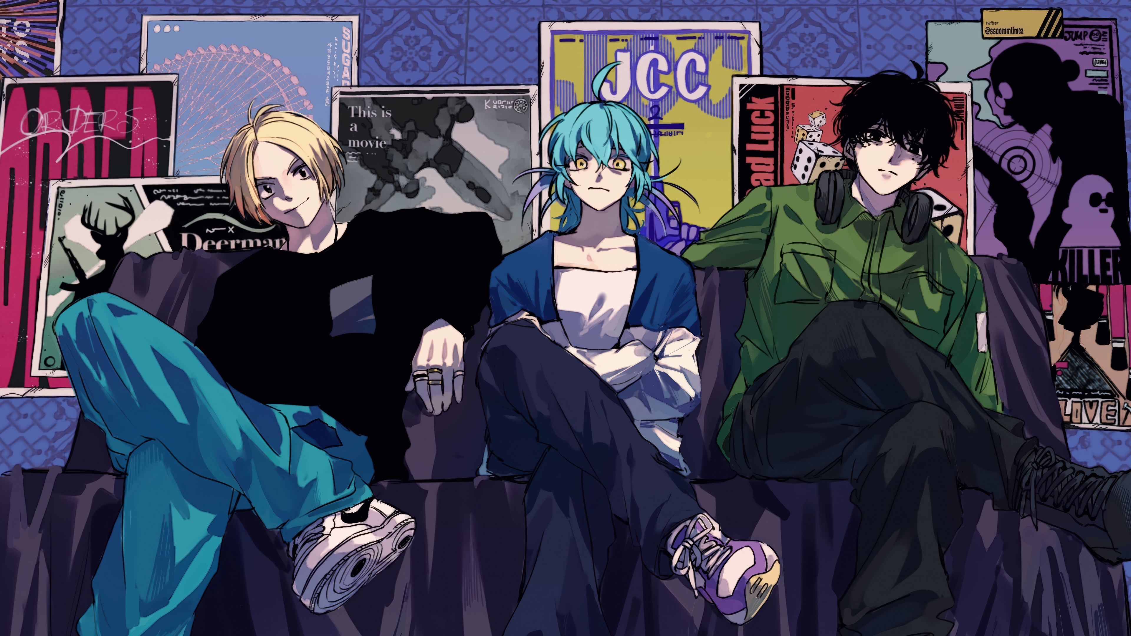 Sakamoto Days: Shin, Akira, and Natsuki HD Wallpaper