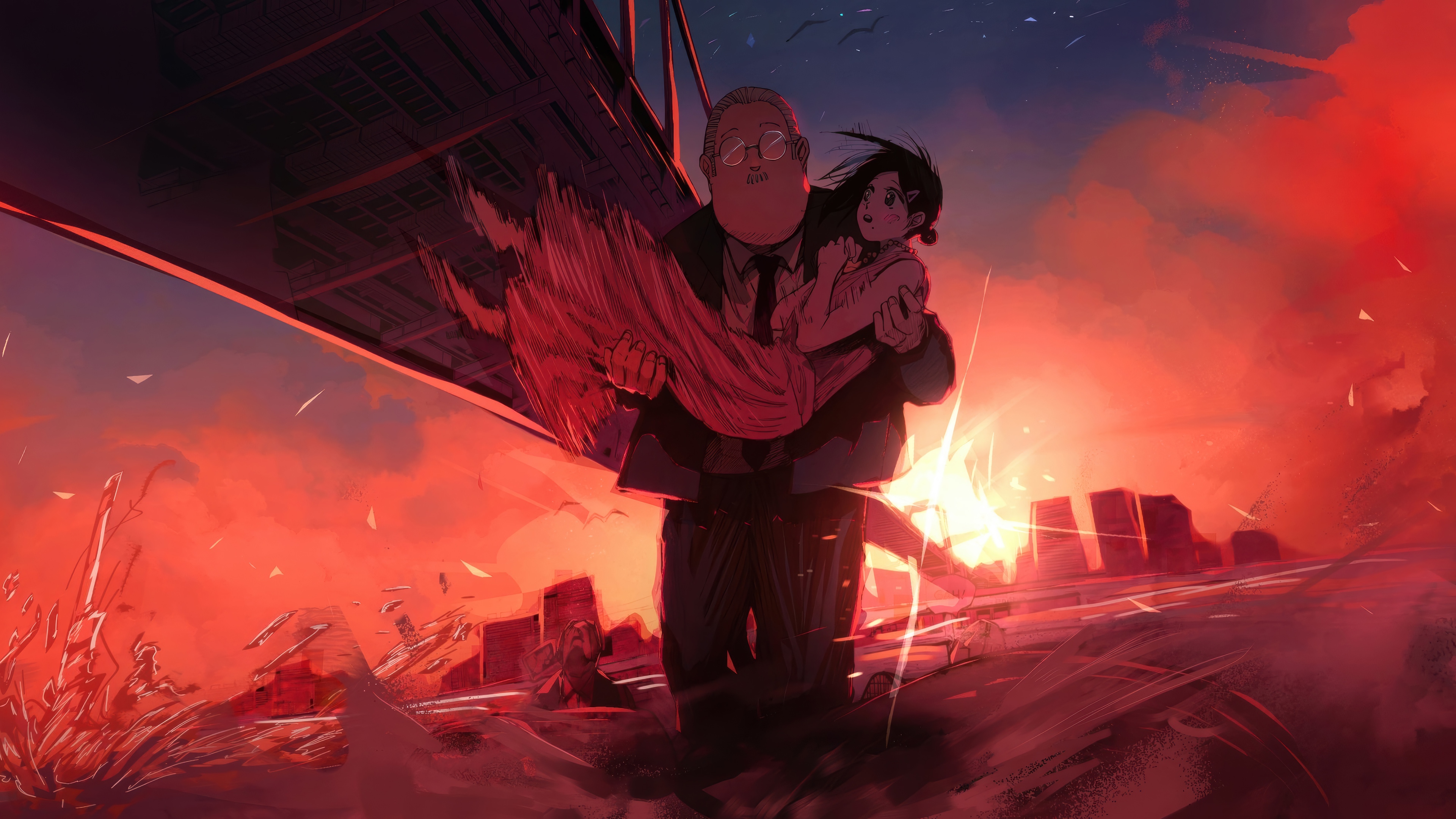 Sakamoto Days: Taro Sakamoto carries Aoi Sakamoto HD Wallpaper