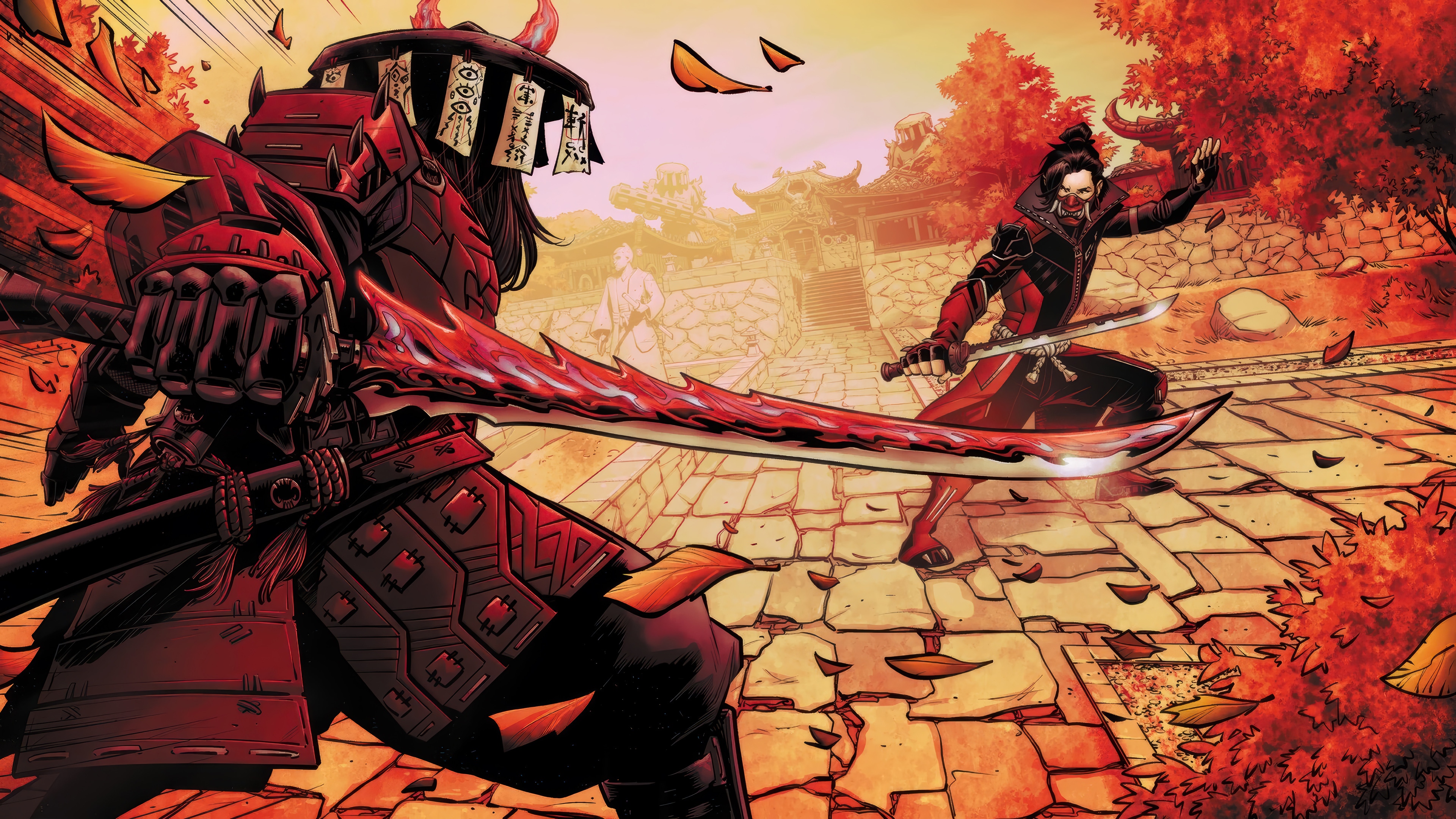 Fortnite Samurai Warriors in Combat 4K HD Wallpaper
