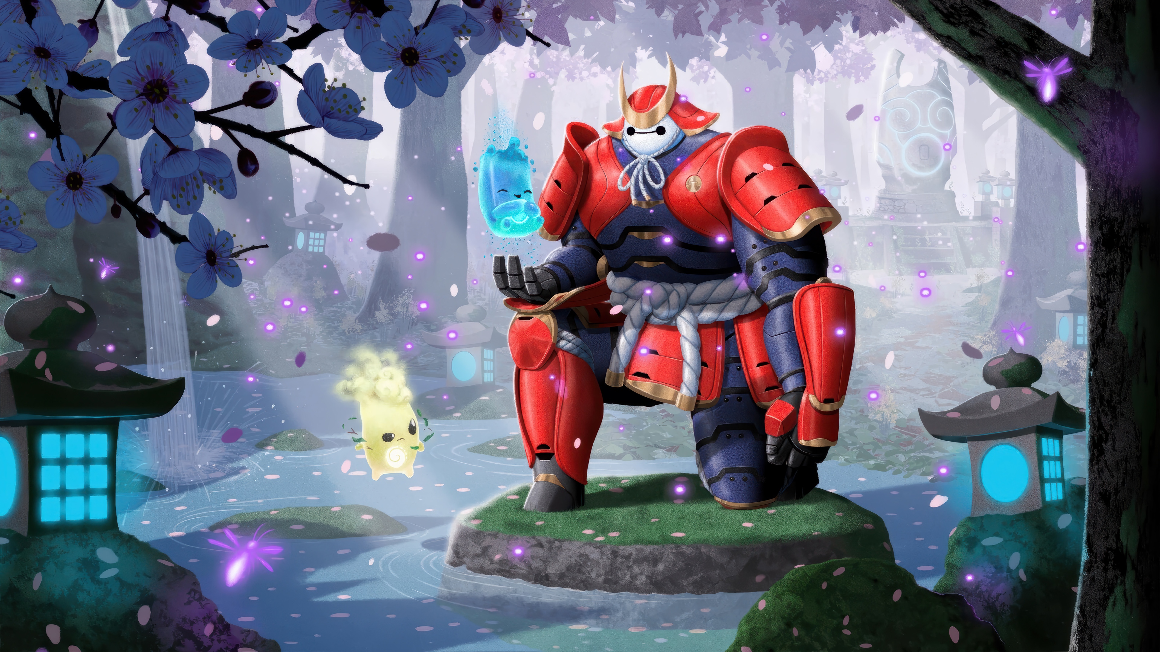 Fortnite Samurai Baymax in a Japanese Garden HD Wallpaper