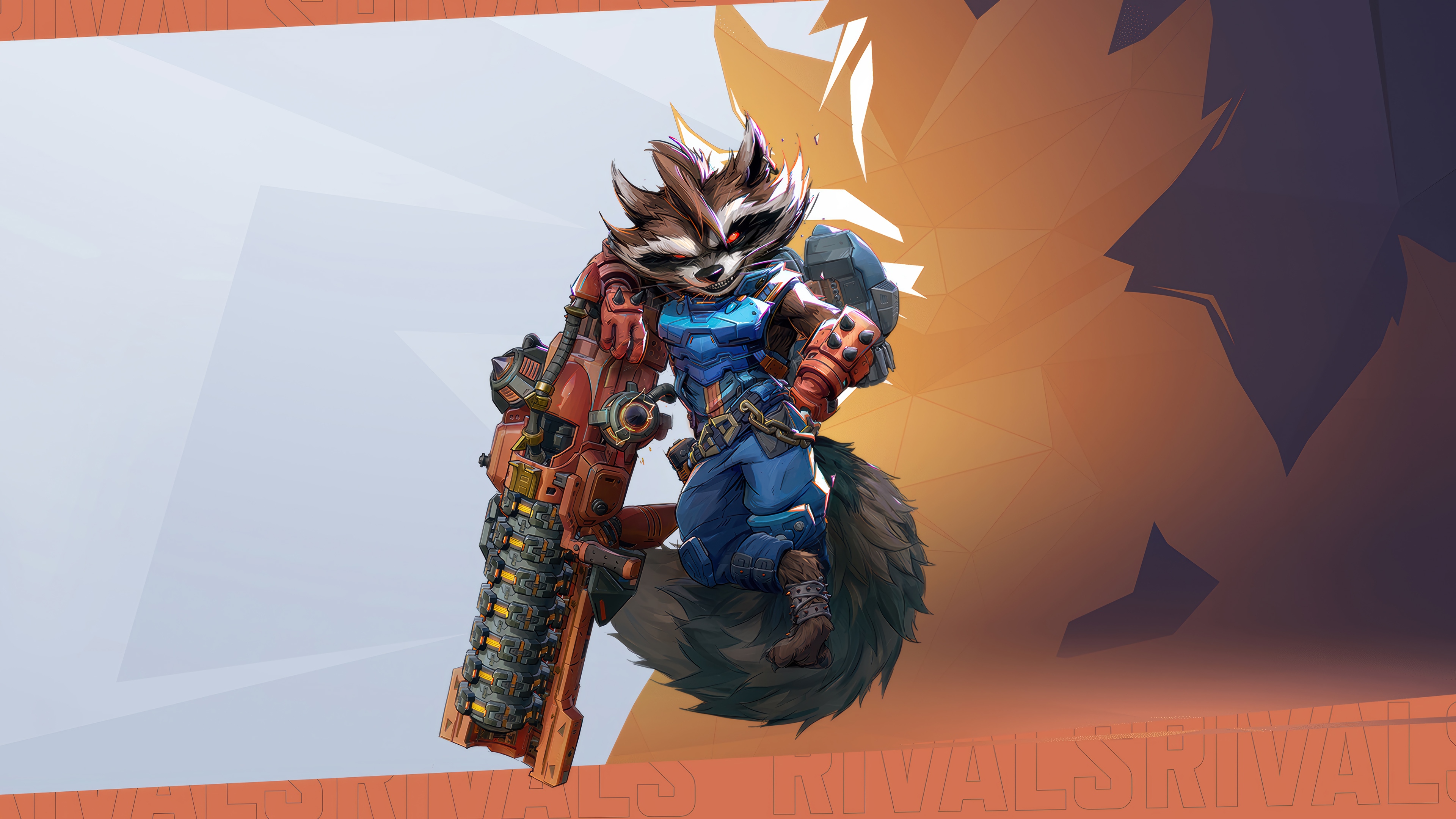 Rocket Raccoon with a large gun in Marvel Rivals 4K HD Wallpaper