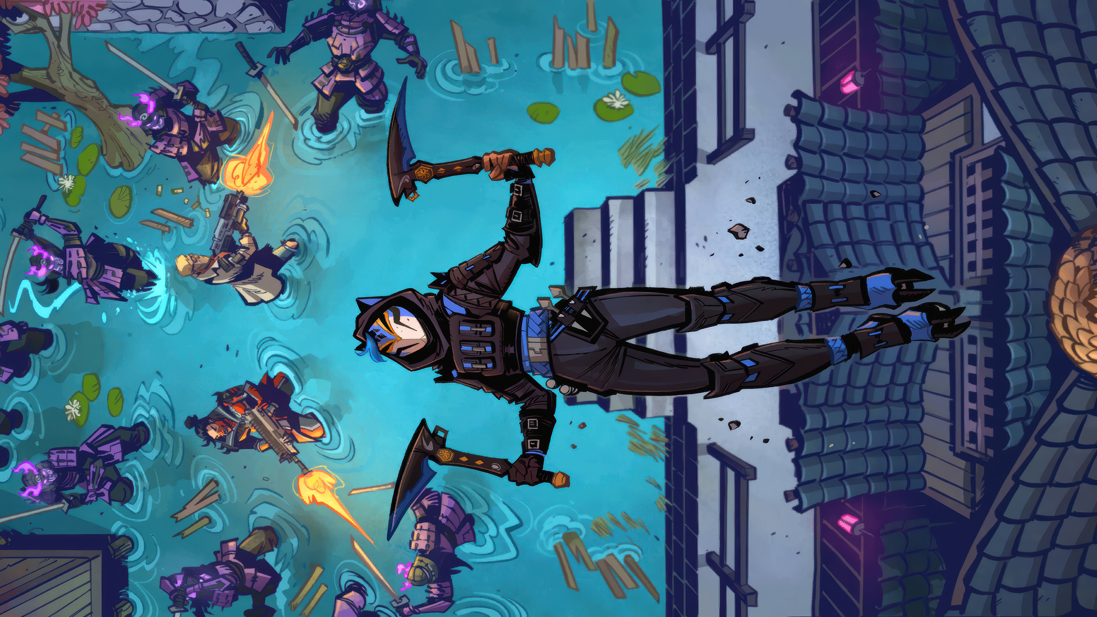 Fortnite characters in a battle scene HD Wallpaper