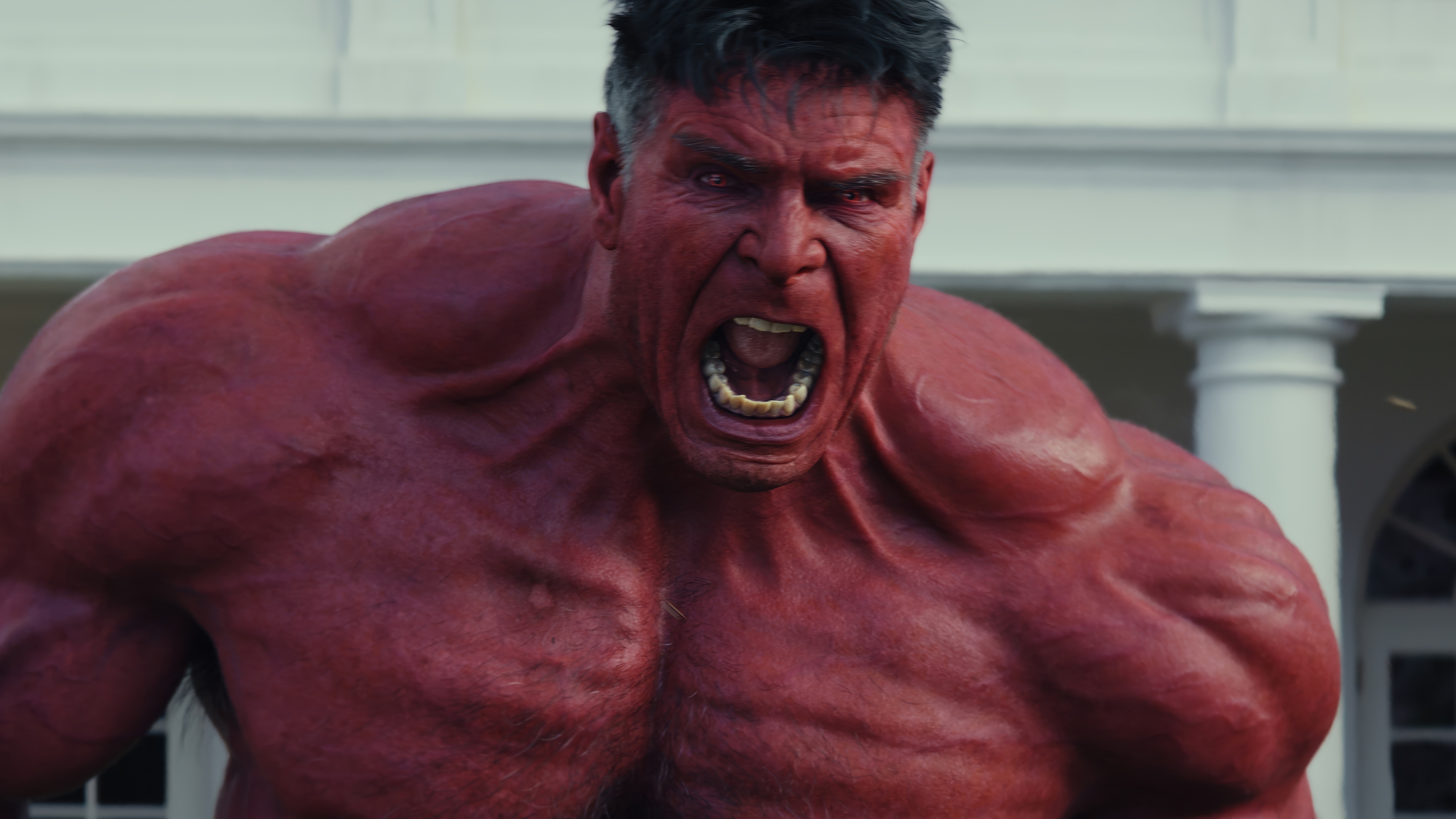 Red Hulk Screaming in 4K HD Wallpaper