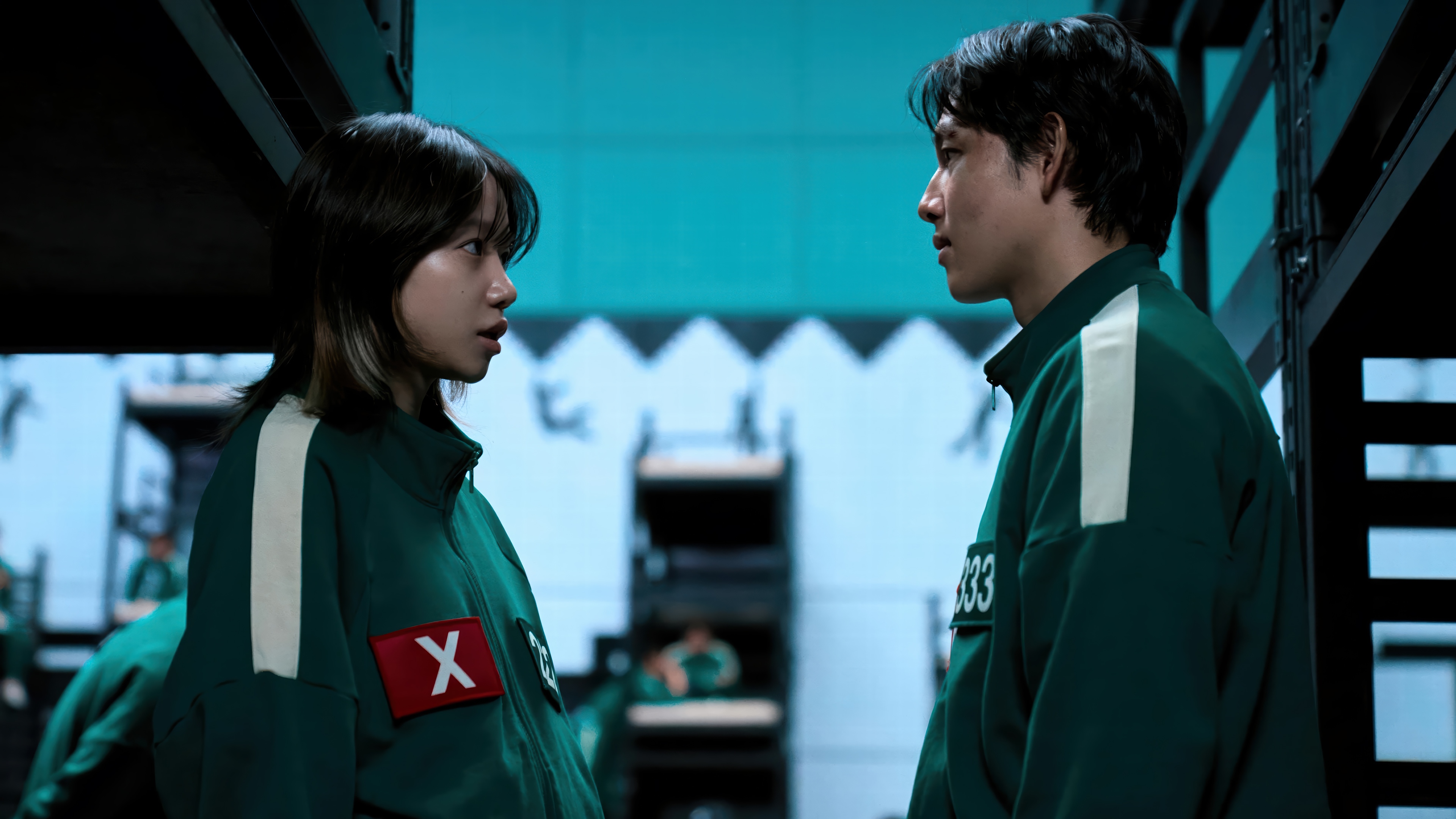 Squid Game: Kang Sae-byeok and Jang Deok-su HD Wallpaper