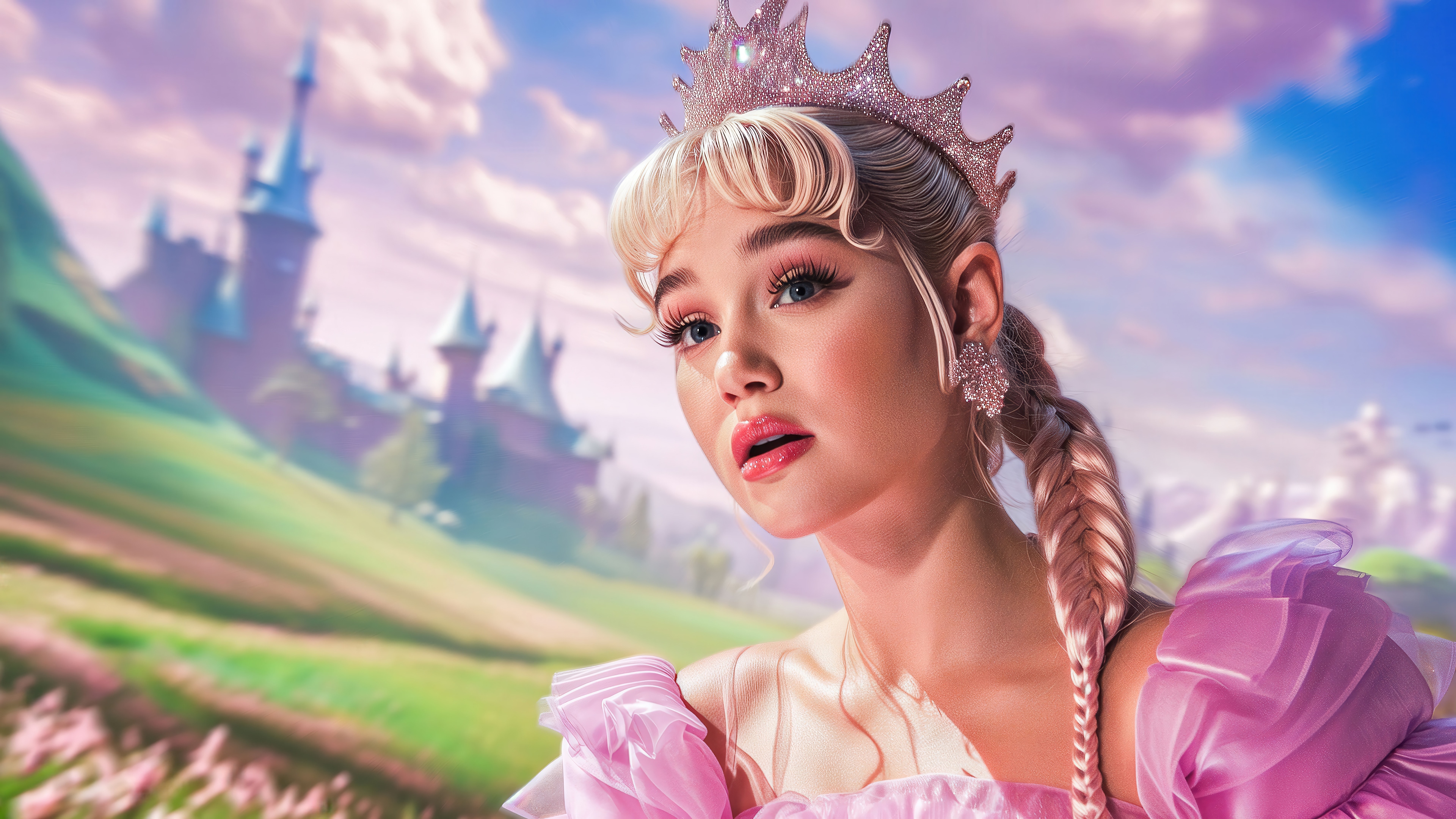 Ariana Grande as Glinda in Wicked 4K HD Wallpaper