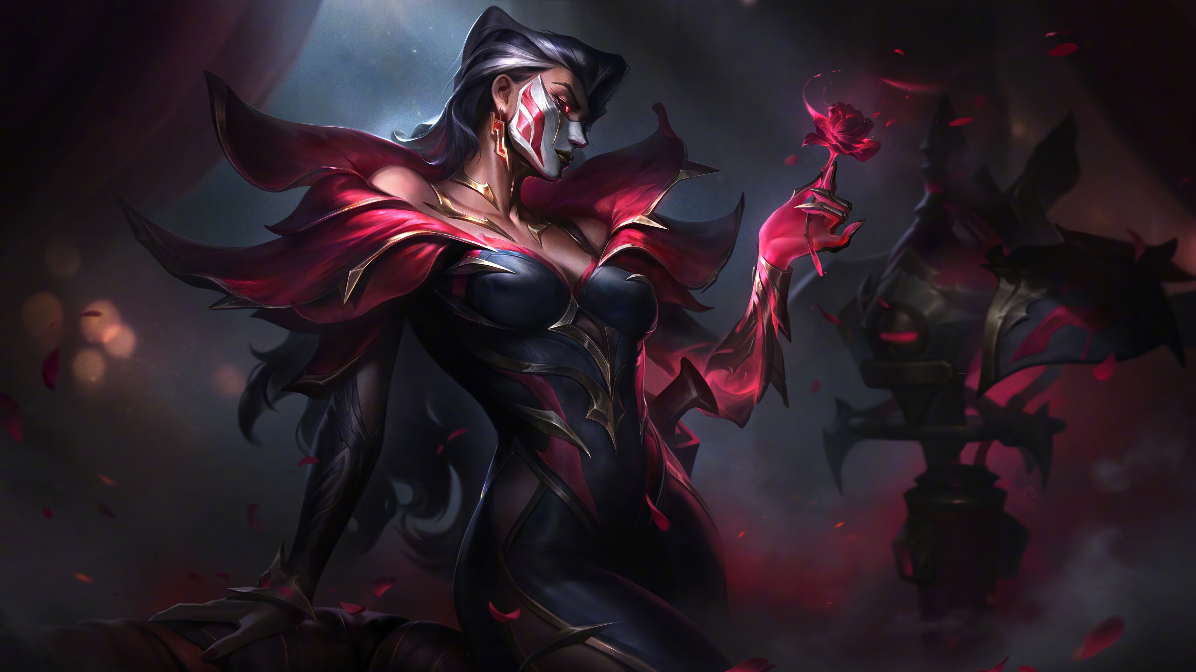 Renata Glasc from League of Legends holding a rose HD Wallpaper