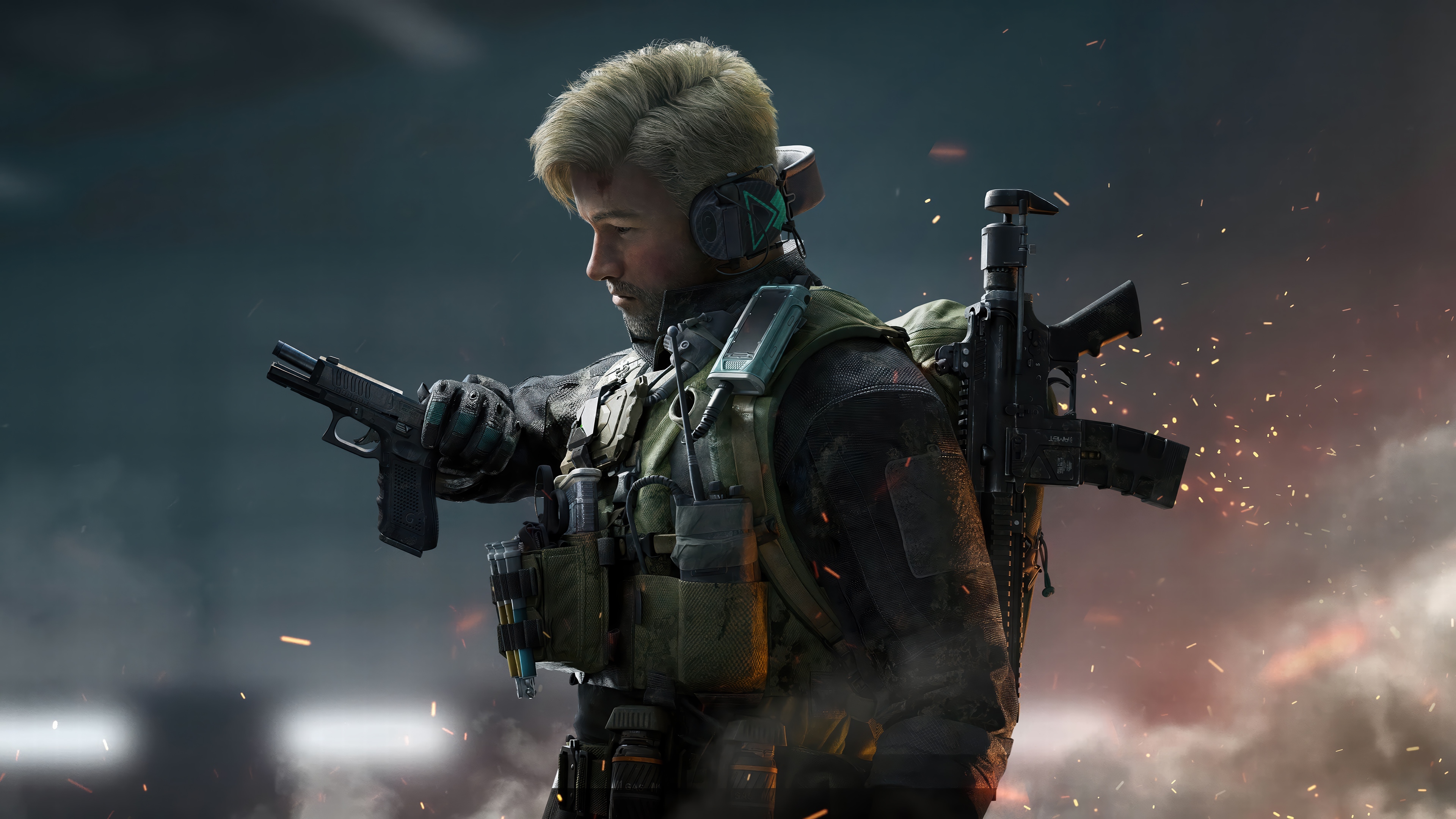 Delta Force Soldier with Pistol and Rifle 4K HD Wallpaper