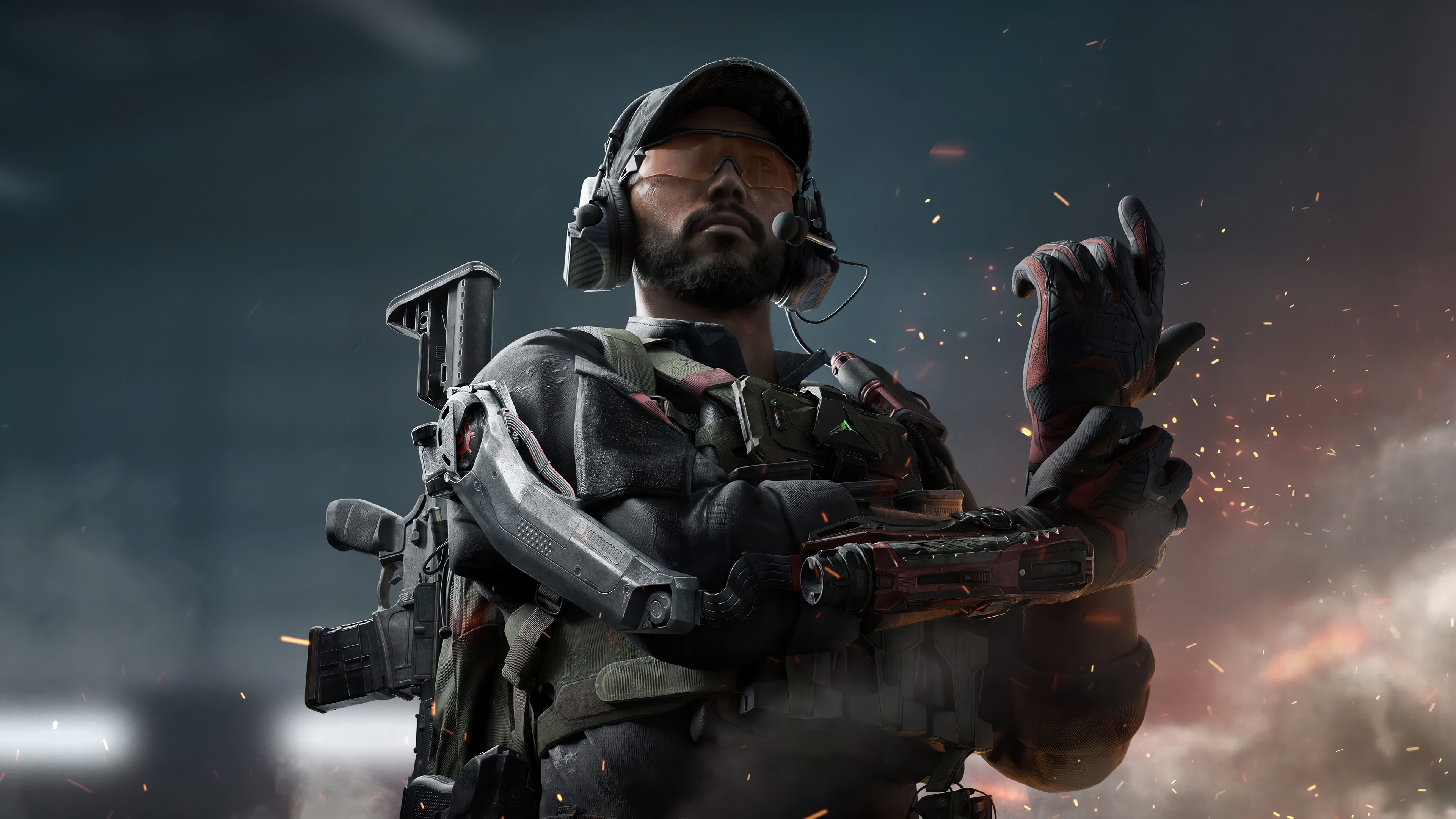 Delta Force Soldier with Cybernetic Arm in 4K HD Wallpaper