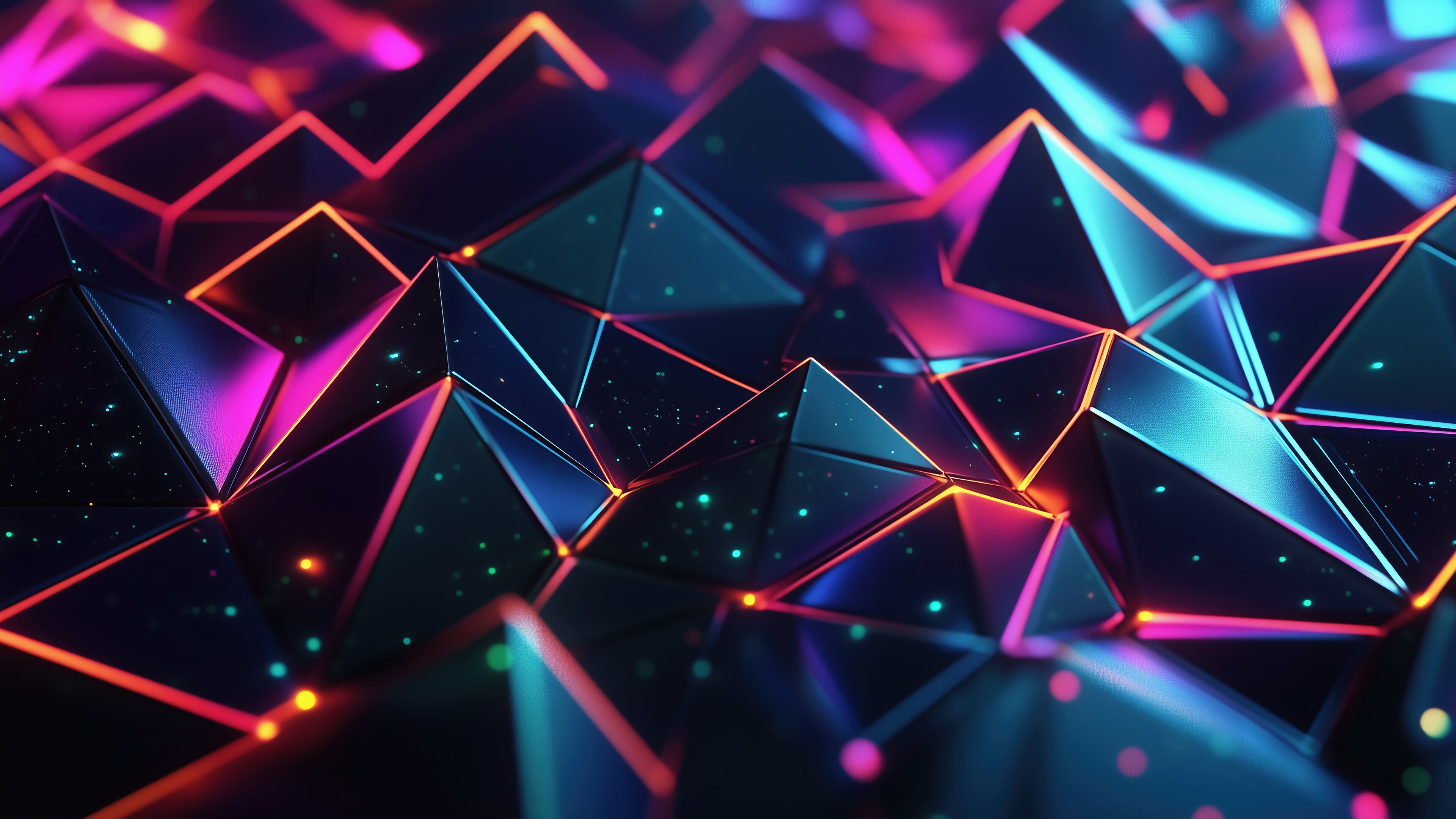 Abstract 3D Polygon Digital Art 4K HD Wallpaper