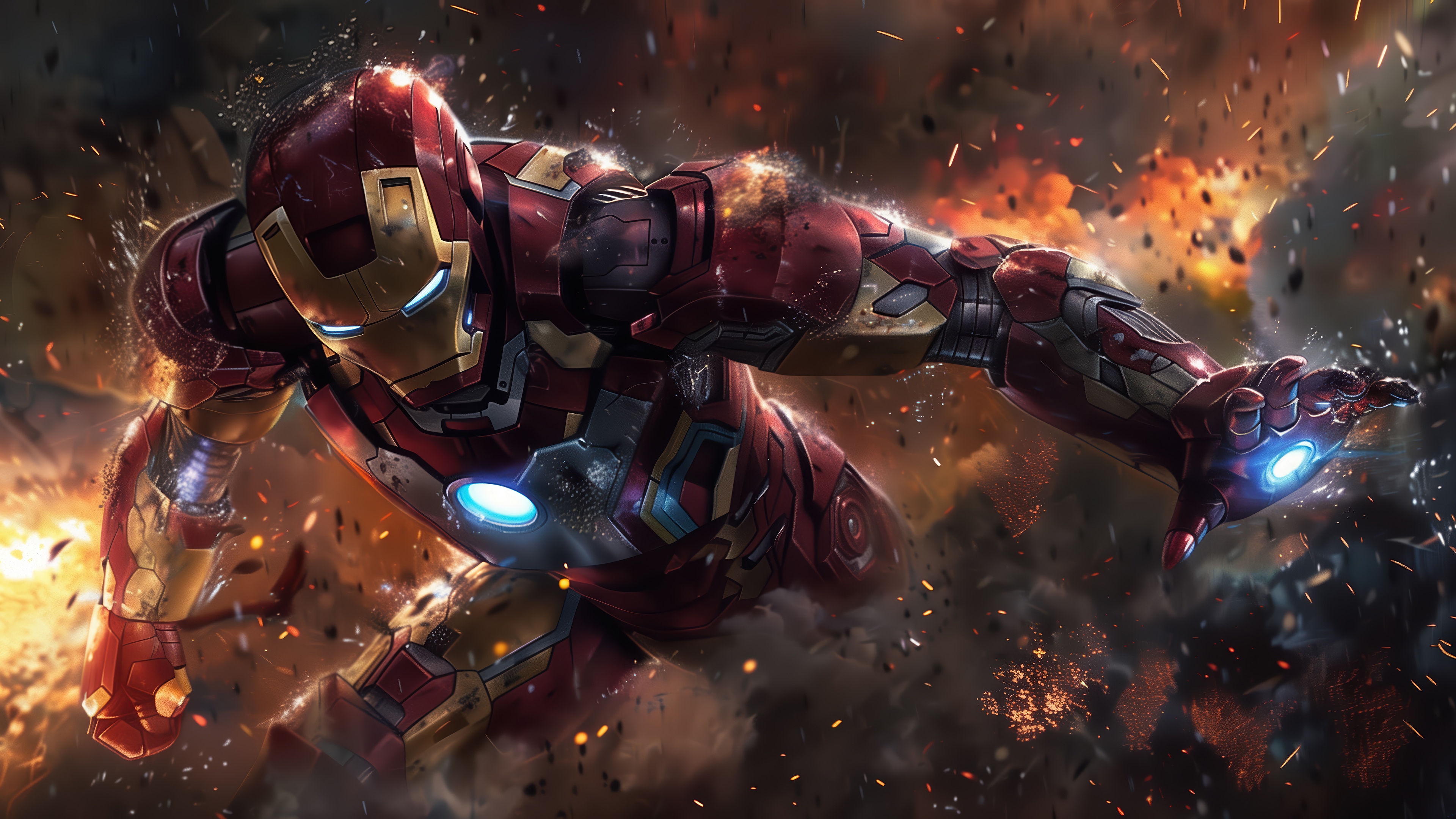 Iron Man in Action 4K HD Wallpaper
