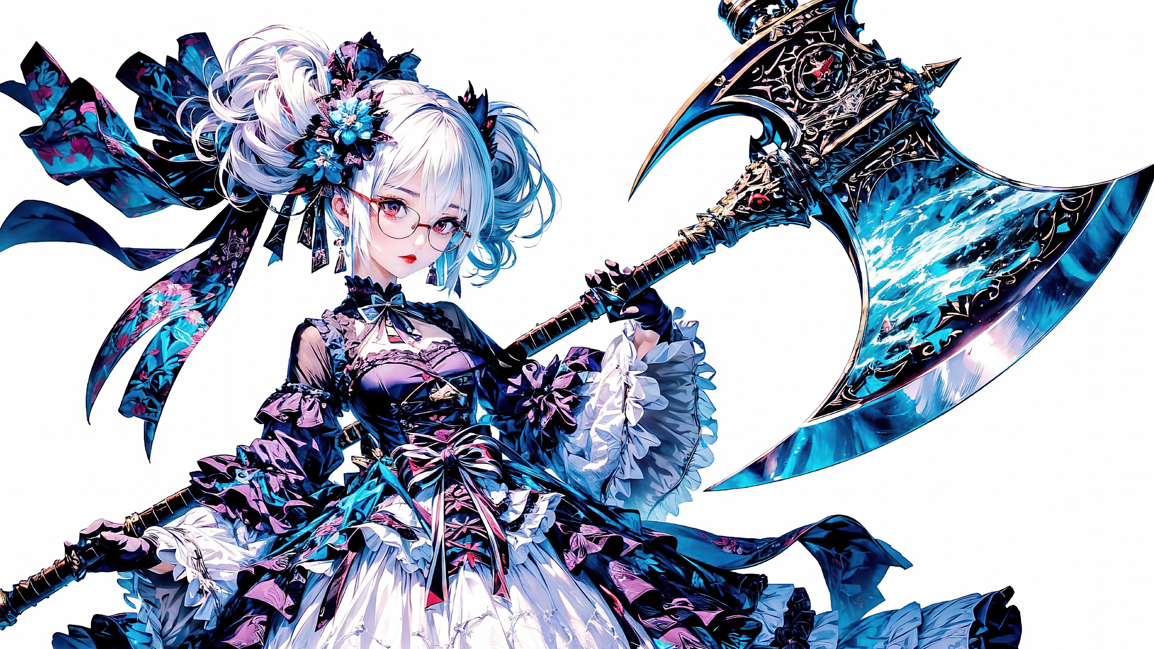 Anime Girl with Axe 4K HD Wallpaper