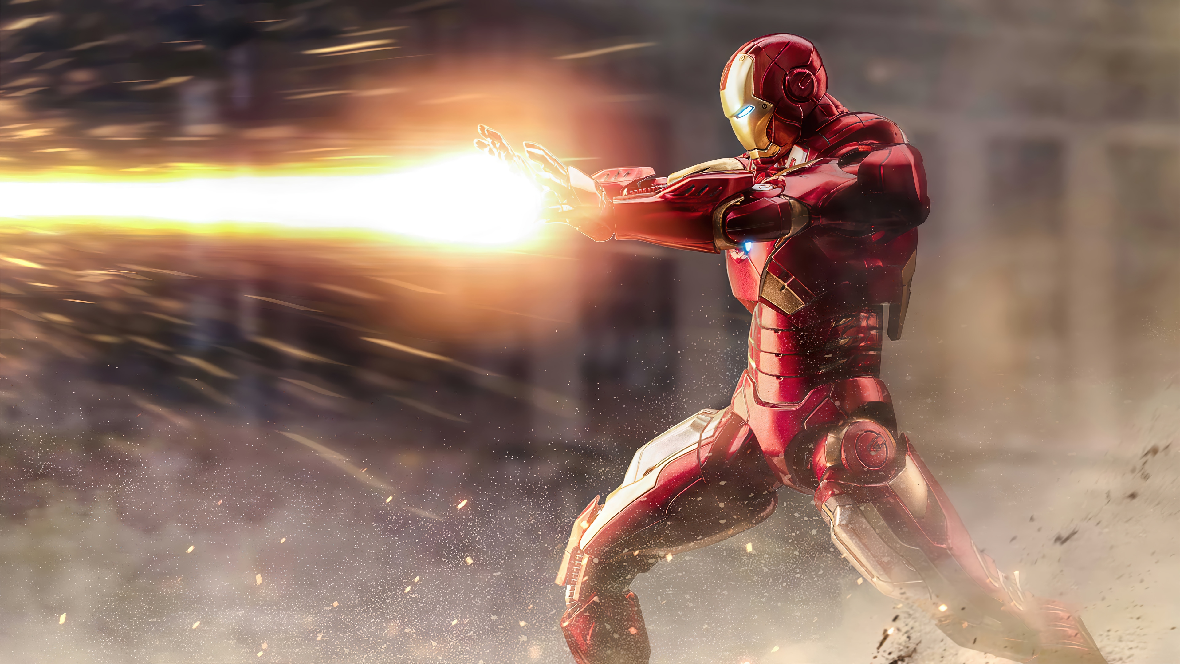 Iron Man Firing Repulsor Blast 4K HD Wallpaper