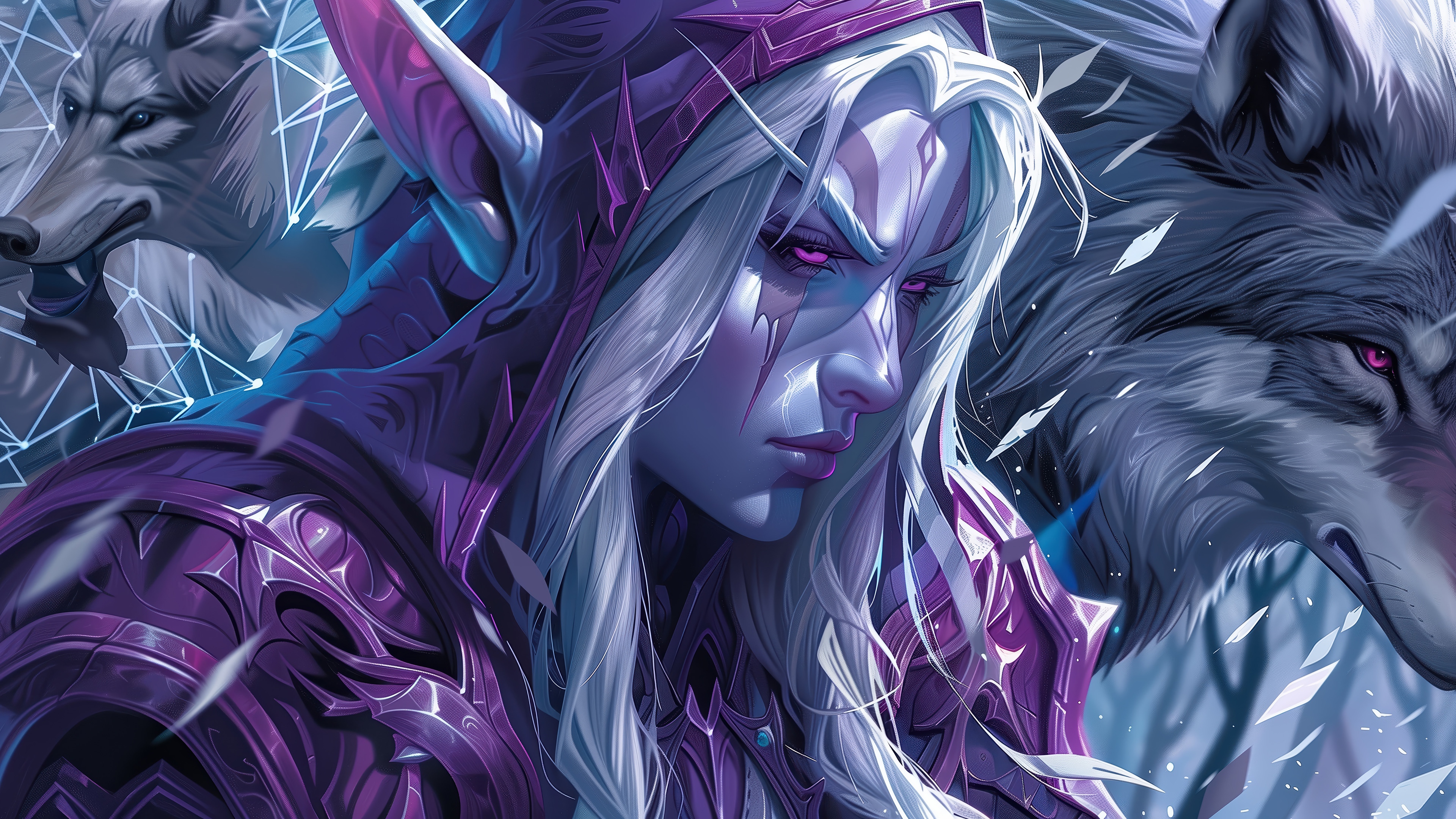 Sylvanas Windrunner with Wolves in World of Warcraft 4K HD Wallpaper