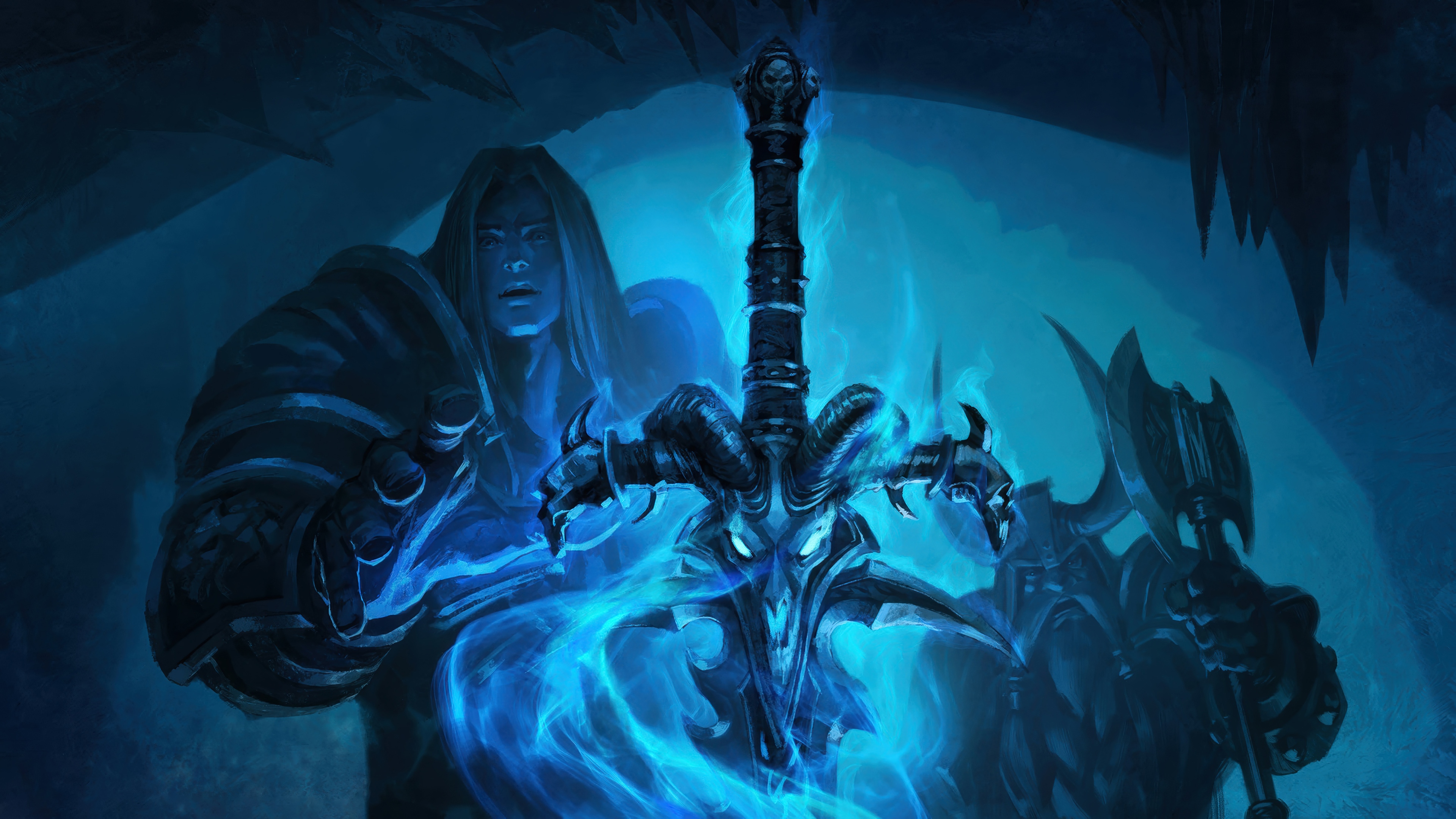 Arthas Menethil and Frostmourne in World of Warcraft 4K HD Wallpaper