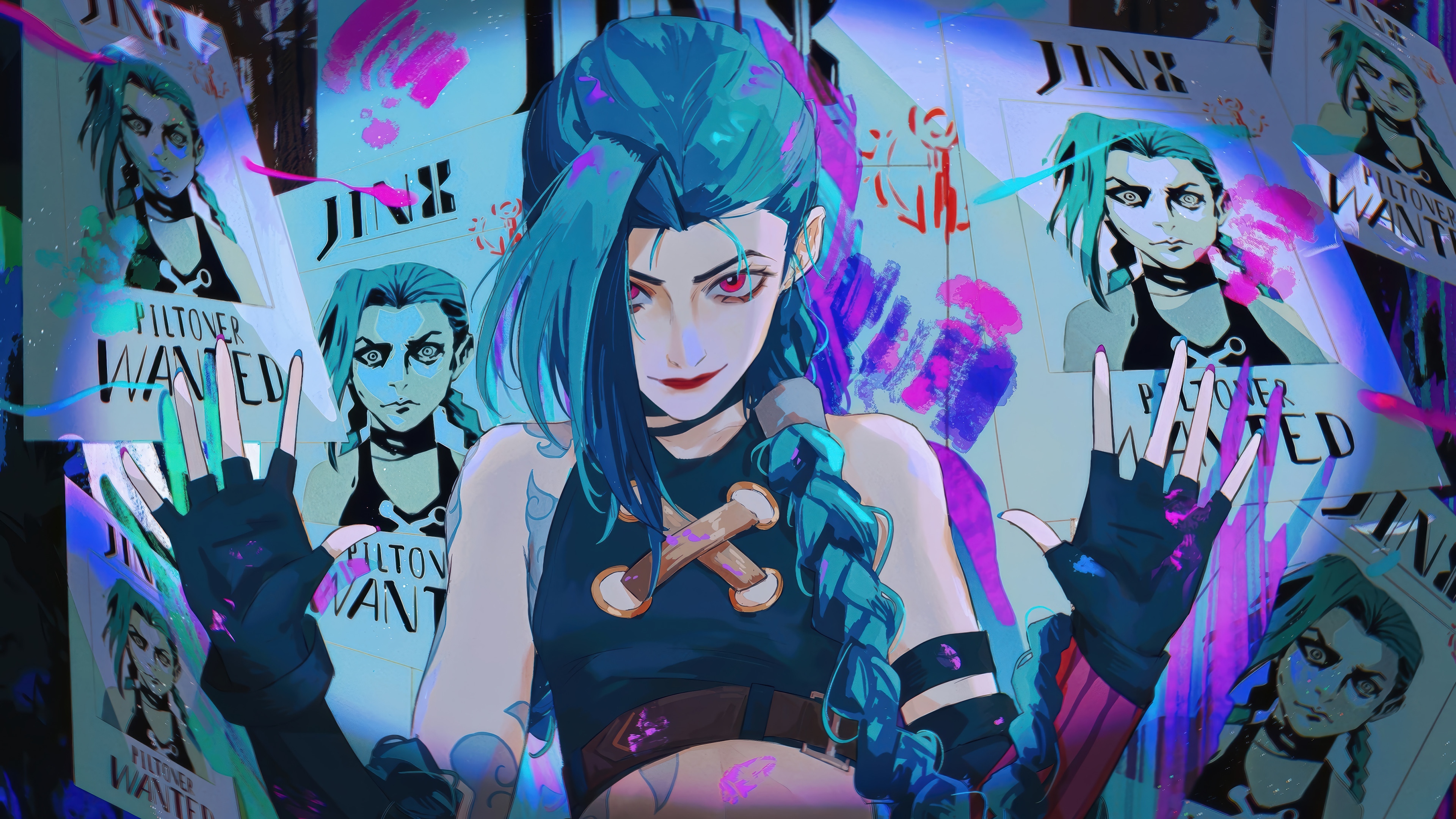 Jinx Wanted Posters in 4K HD Wallpaper