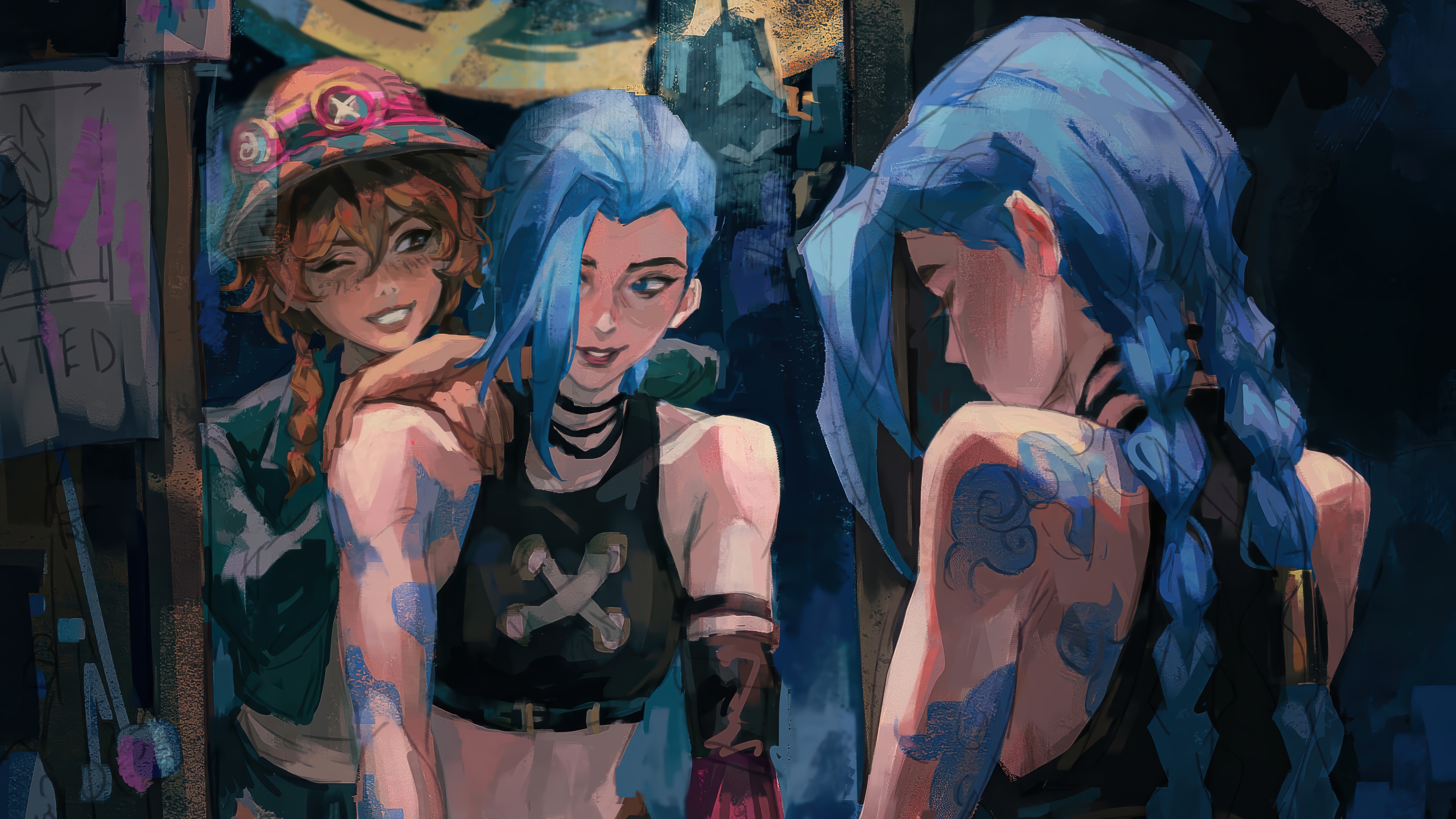 Jinx and Isha from Arcane in 4K HD Wallpaper
