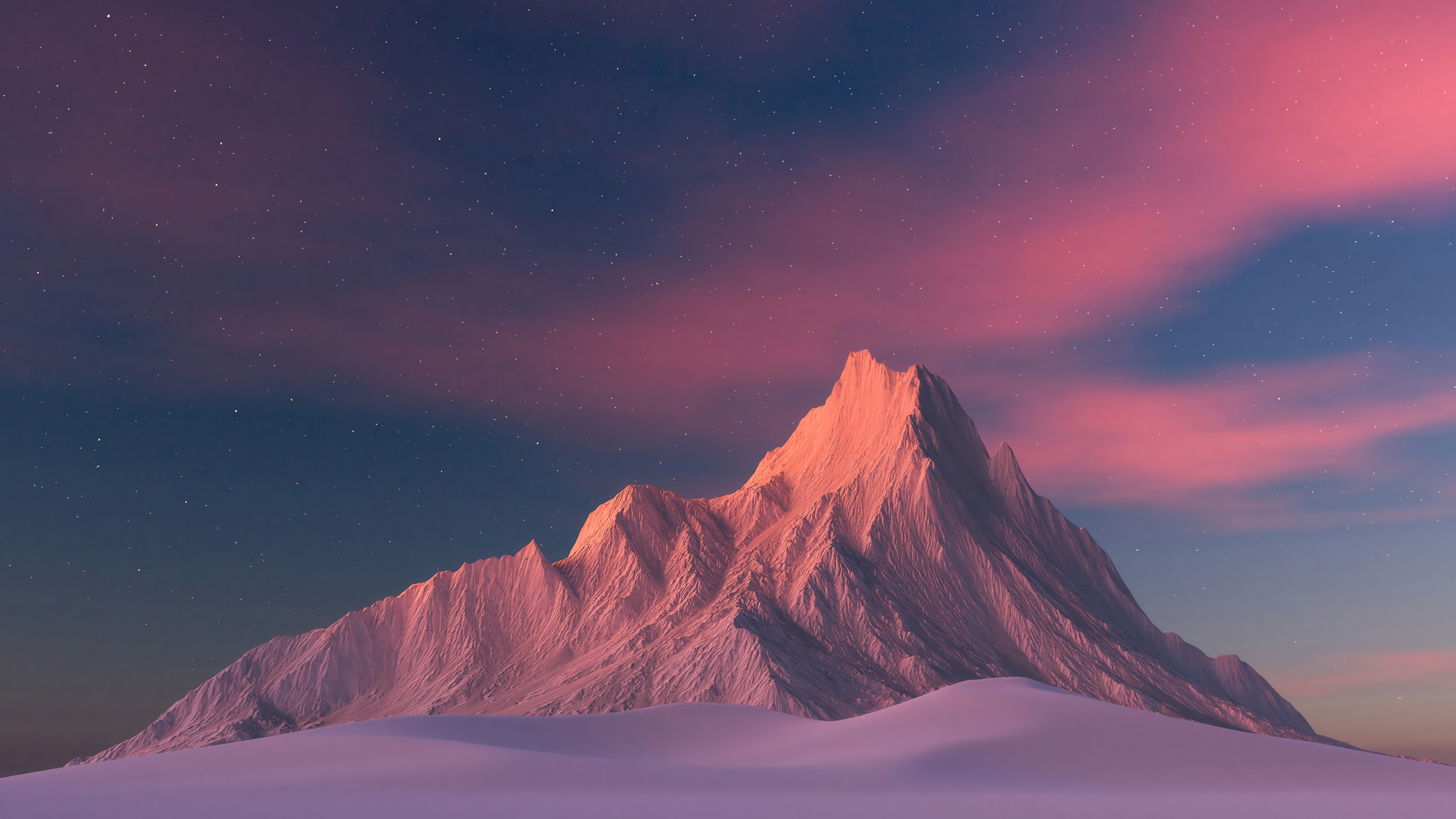 Snowy Mountain Scenery 4K HD Wallpaper