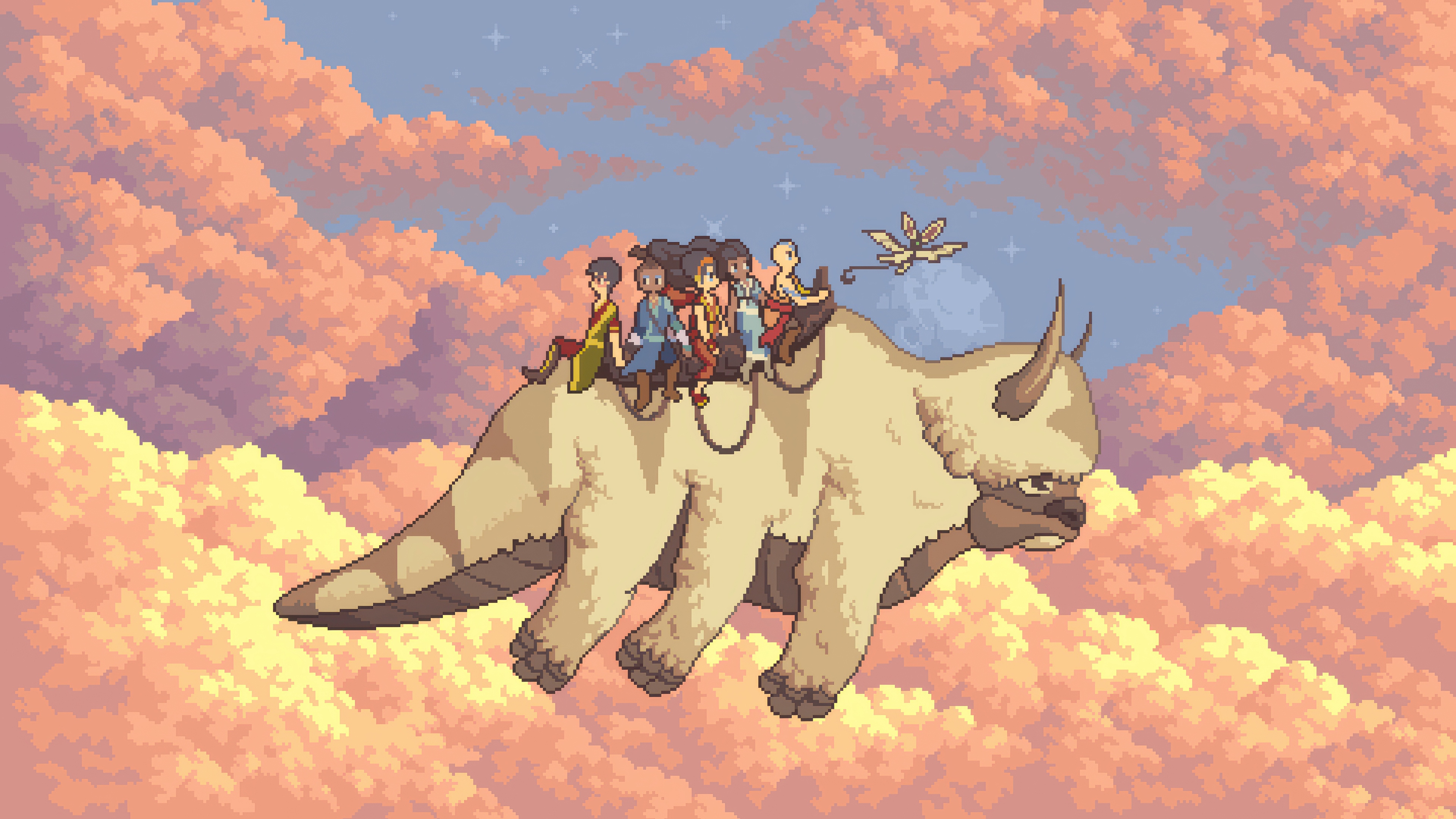 Avatar: The Last Airbender Appa Pixel Art 4K HD Wallpaper