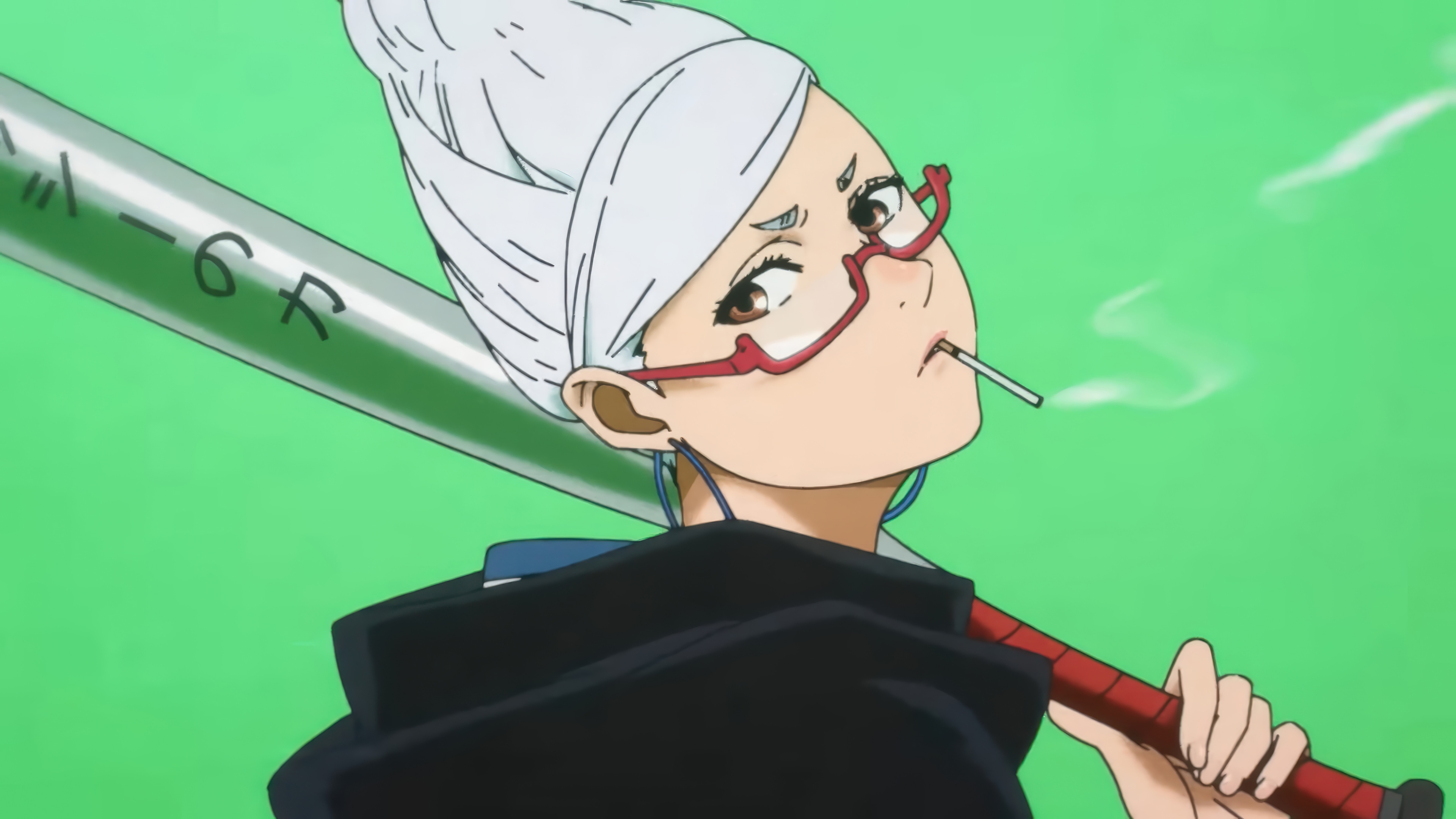 Seiko Ayase from Dandadan holding a baseball bat HD Wallpaper