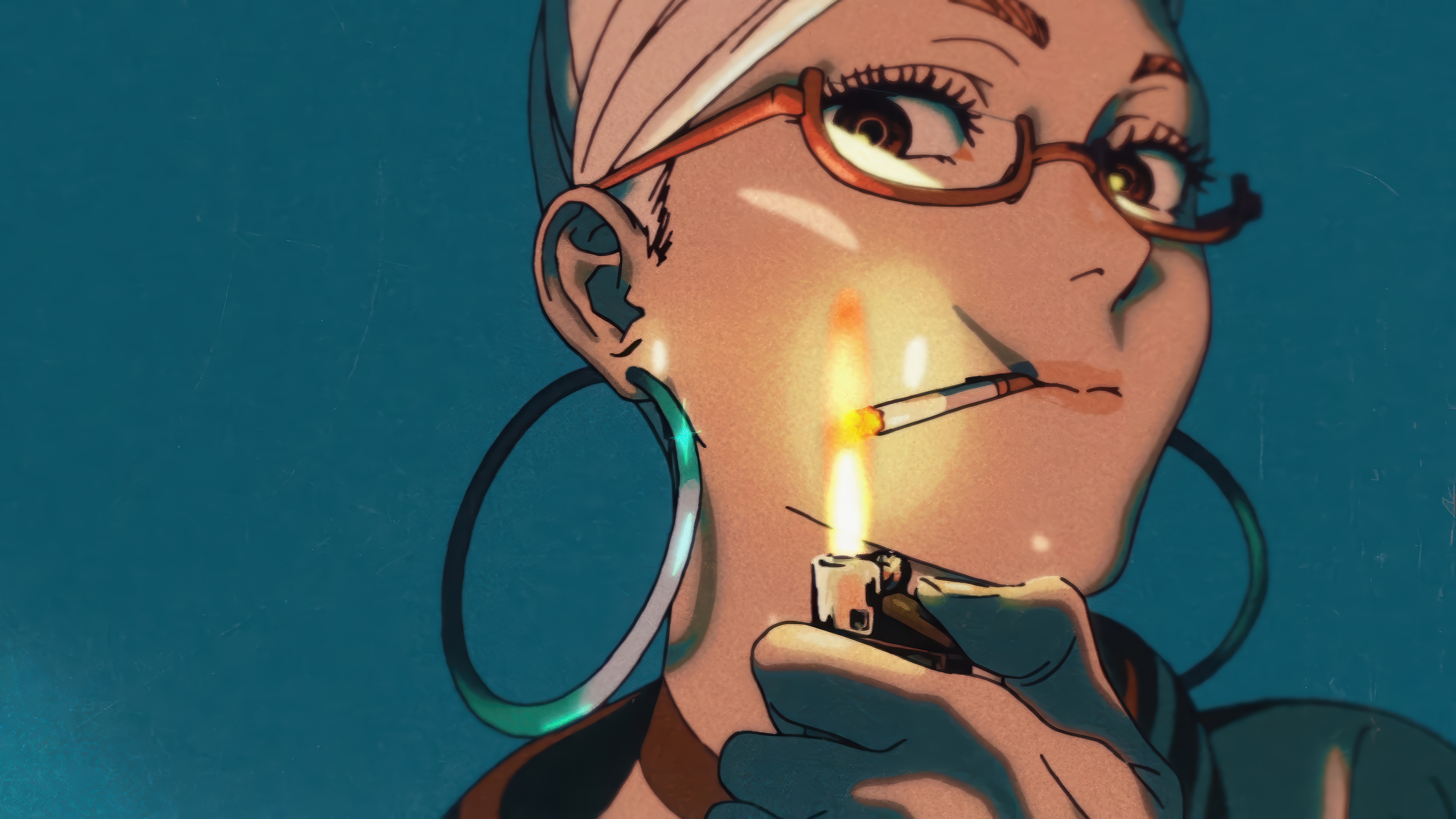 Seiko Ayase lighting a cigarette in 4K HD Wallpaper