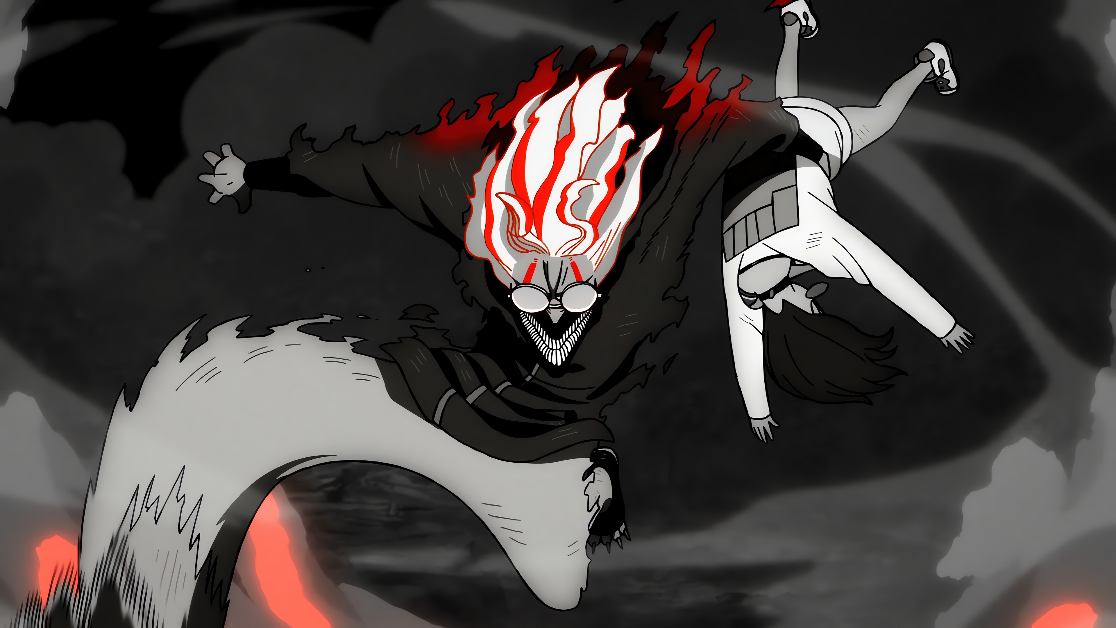 Dandadan: Turbo Granny Form vs. Okarun HD Wallpaper
