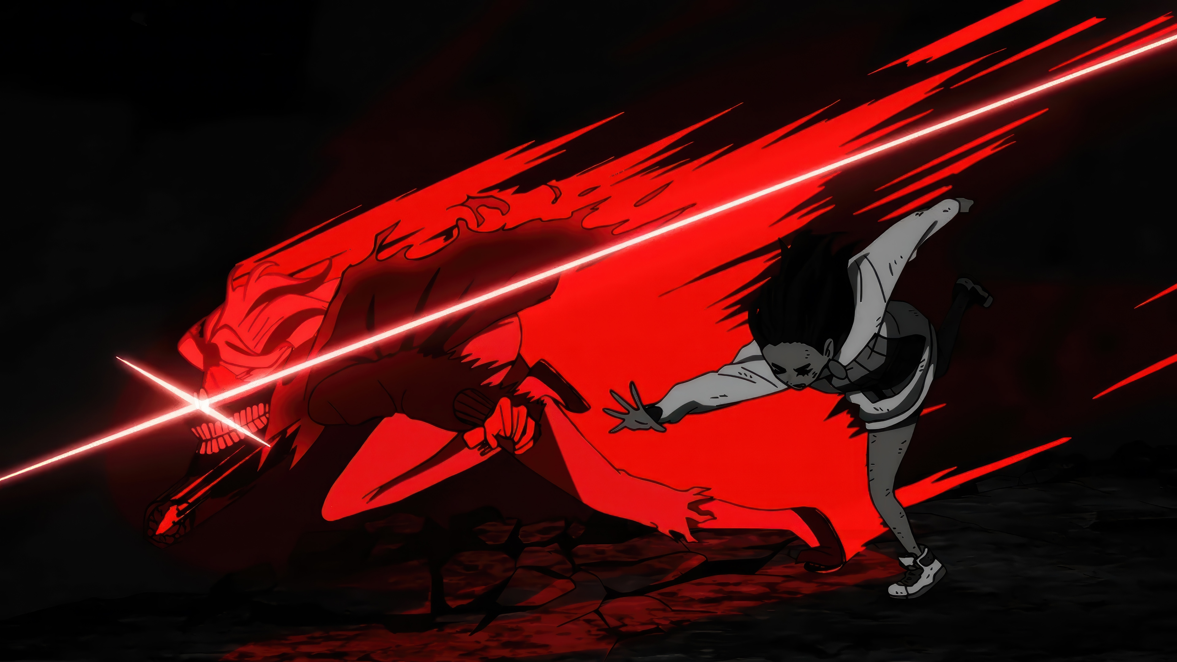 Dandadan: Turbo Granny Form vs Okarun HD Wallpaper
