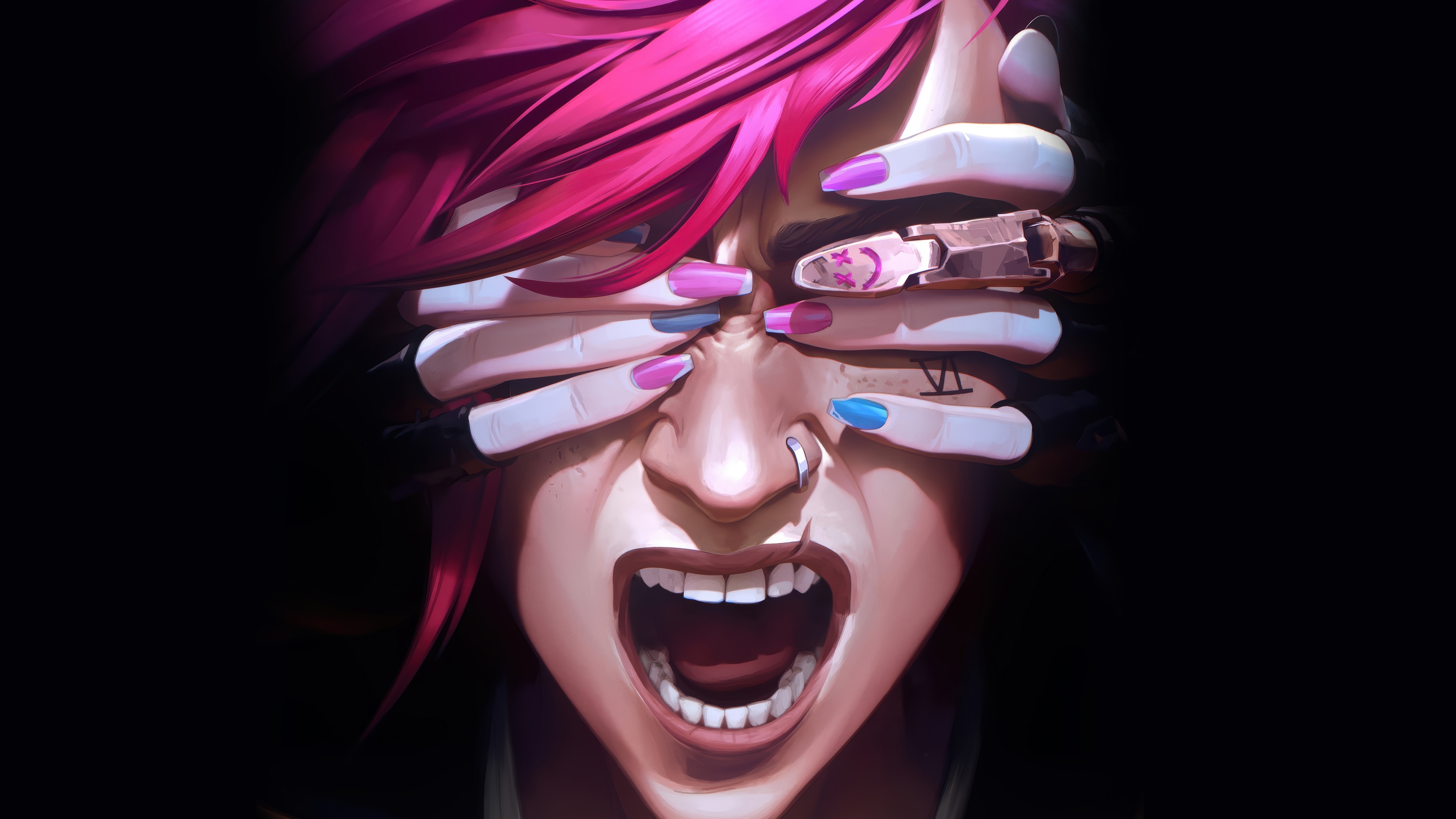 Vi from Arcane covering her eyes HD Wallpaper