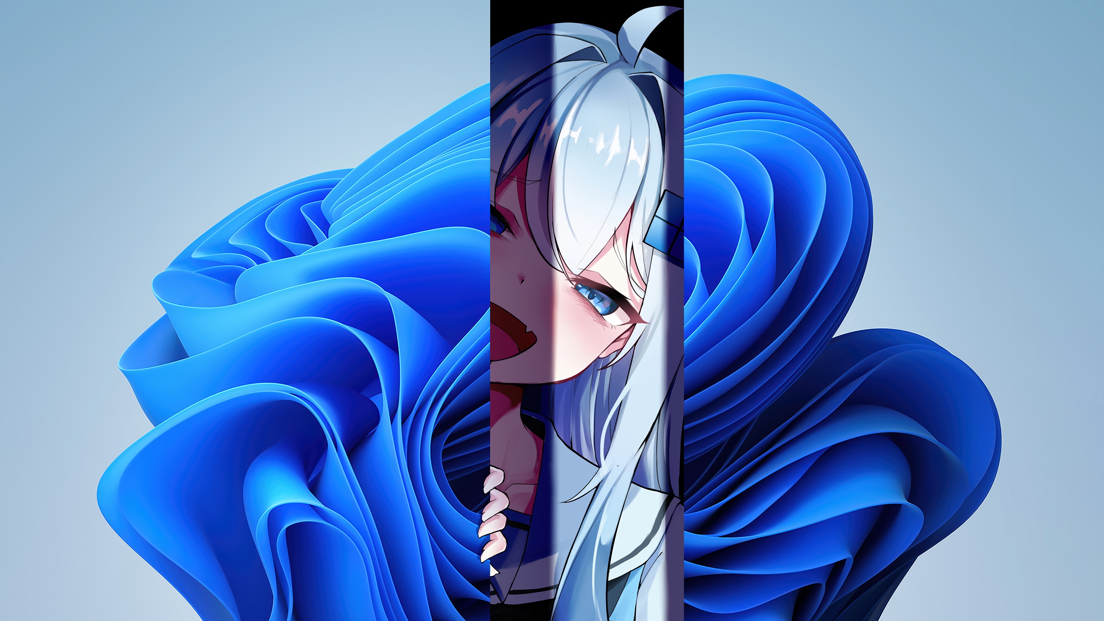 Anime Girl on Windows 11 4K HD Wallpaper