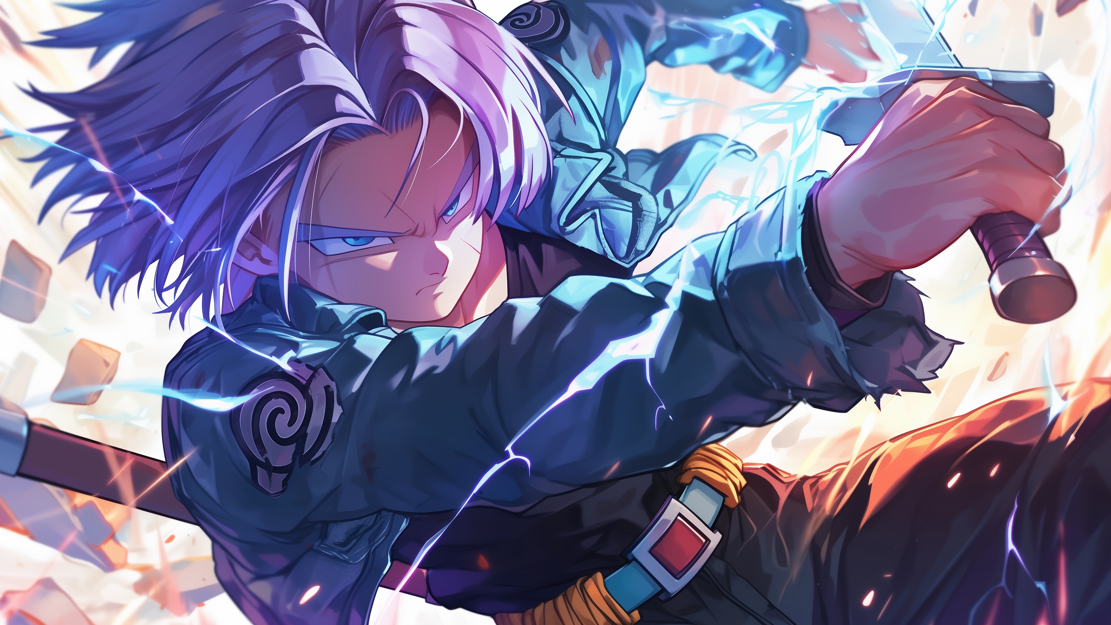 Trunks from Dragon Ball with a Sword in 4K HD Wallpaper