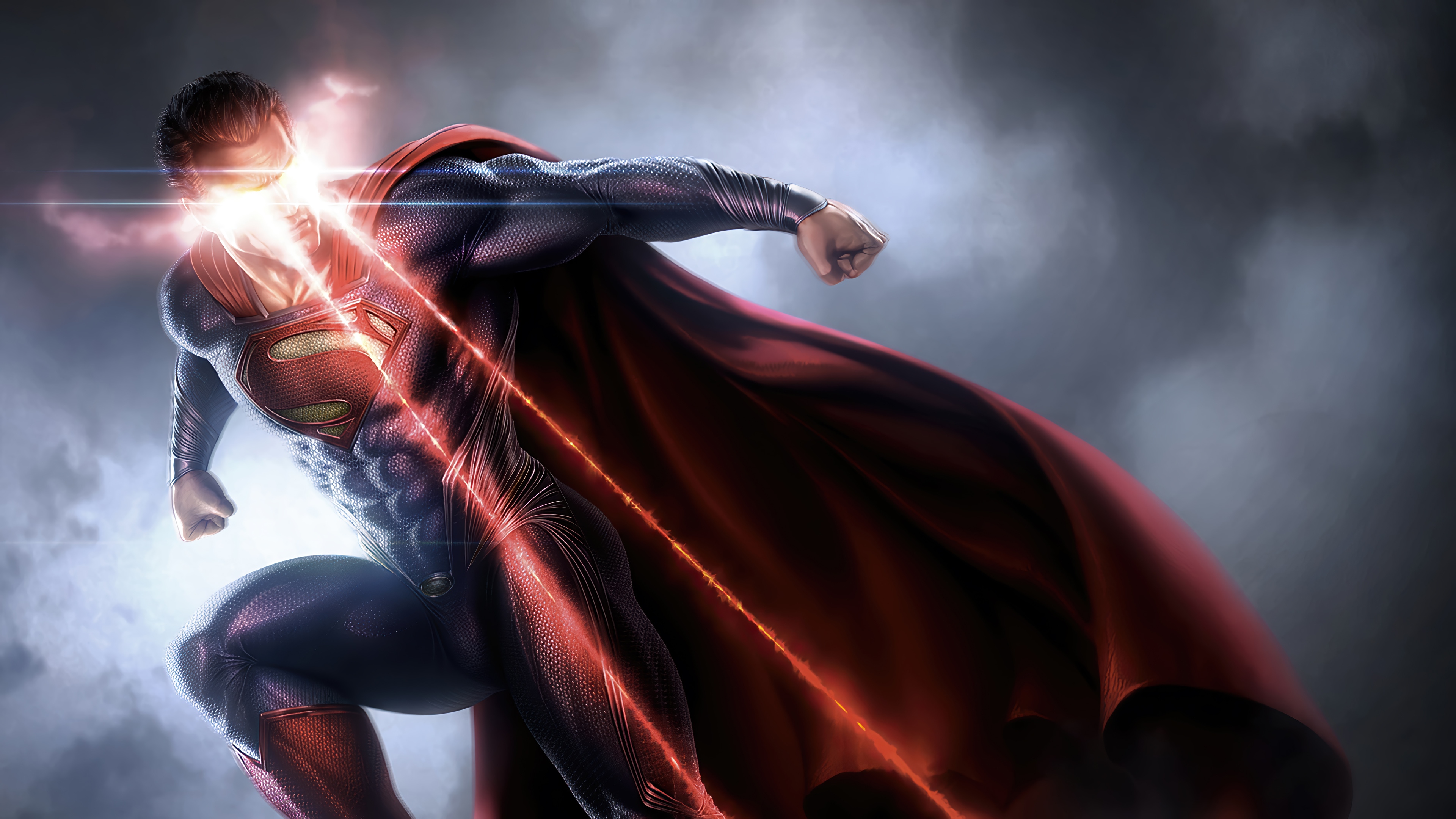 Superman uses heat vision in 4K HD Wallpaper