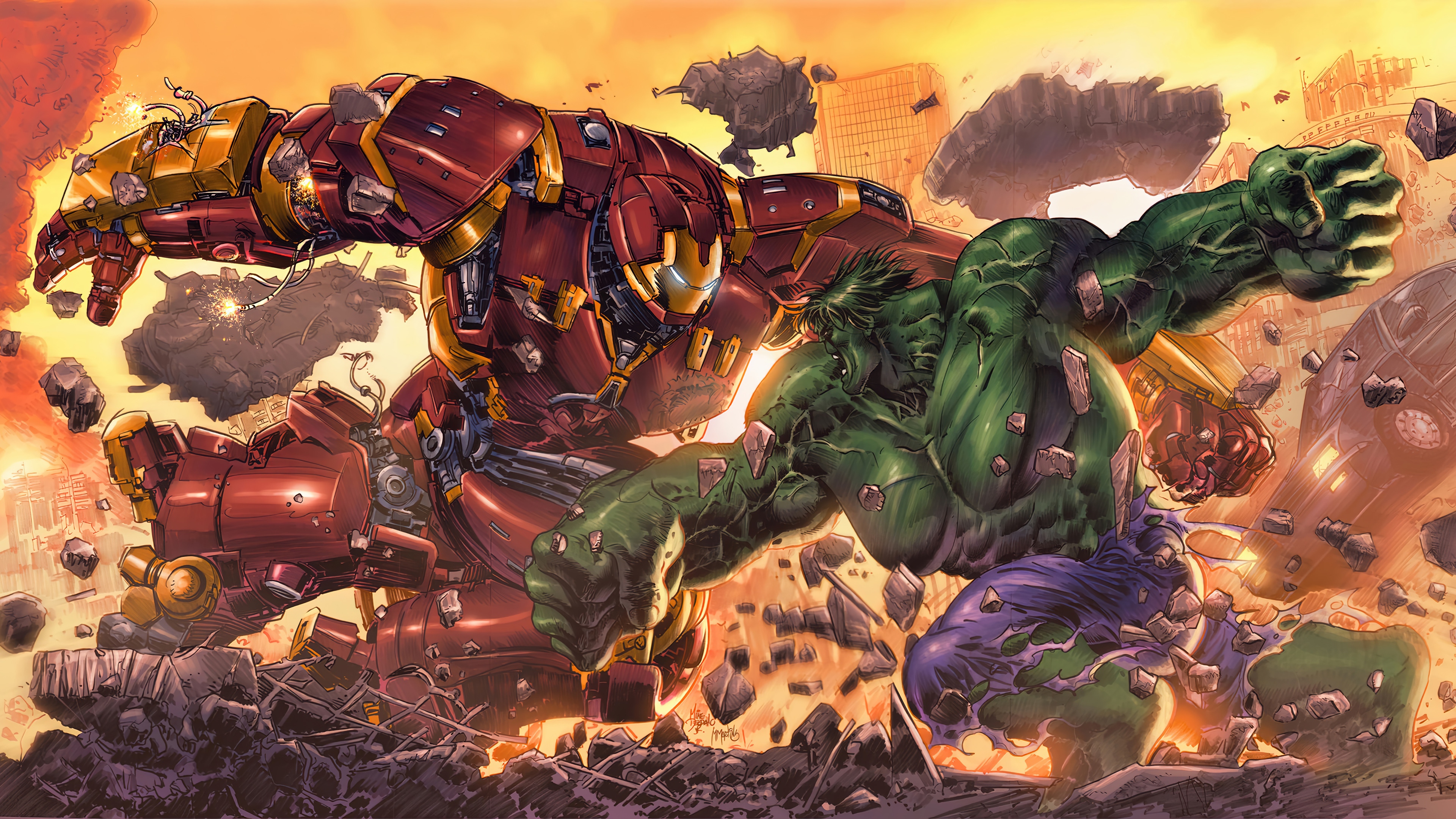 Hulkbuster vs Hulk in 4K HD Wallpaper