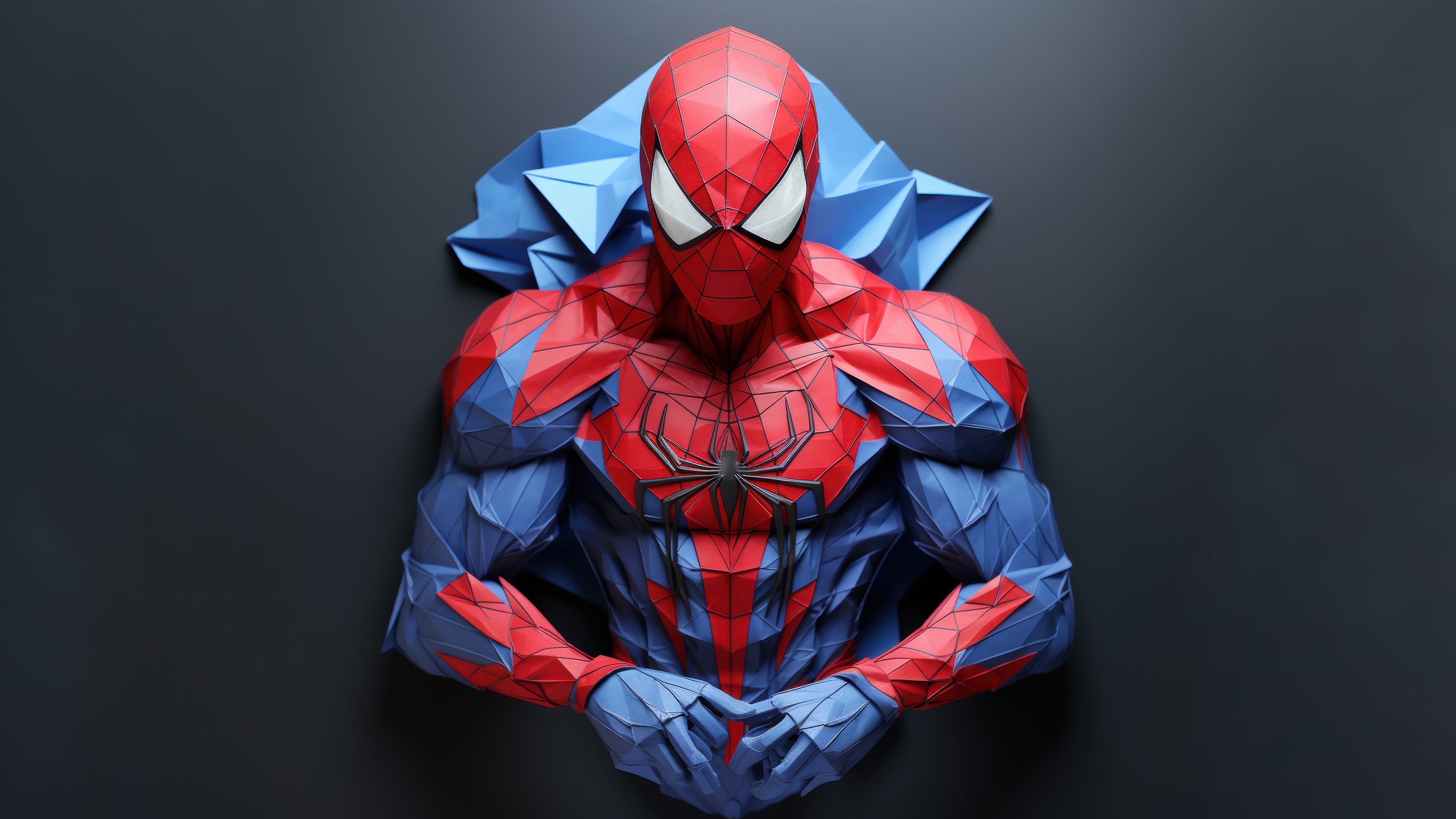 Spider-Man 4K Origami Bust HD Wallpaper