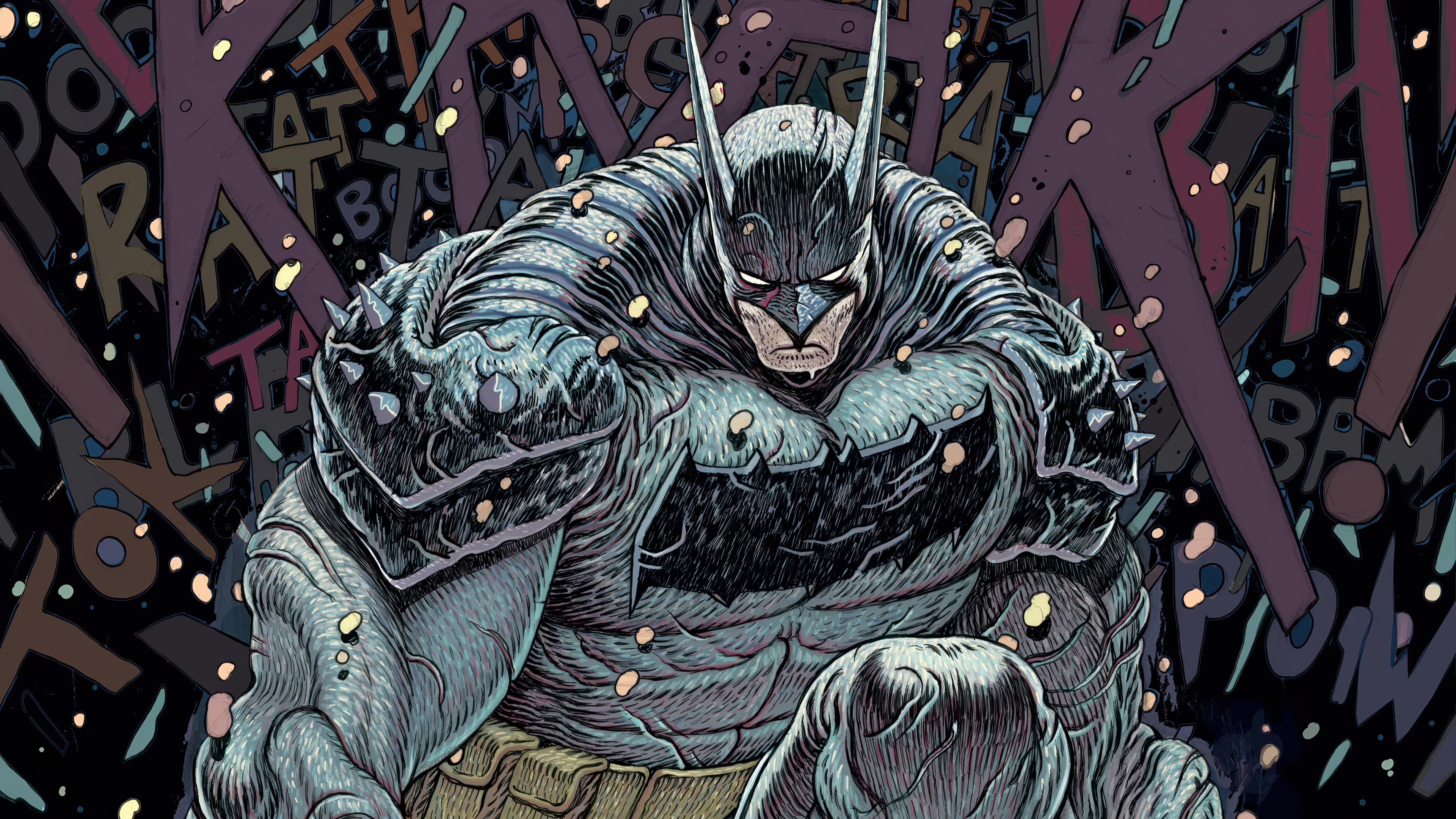 Batman in a heavily armored suit HD Wallpaper