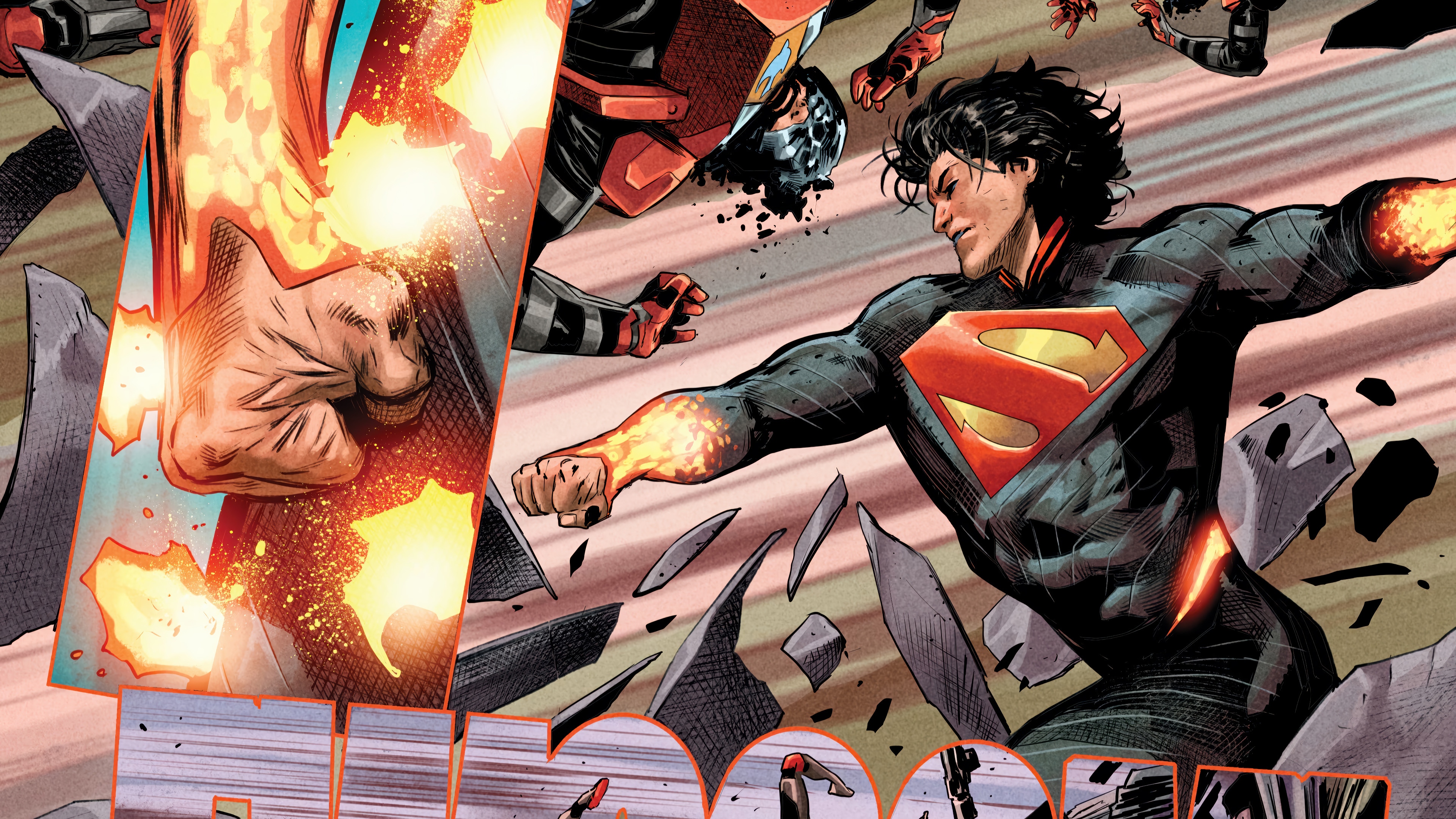 Superman fighting in 4K HD Wallpaper