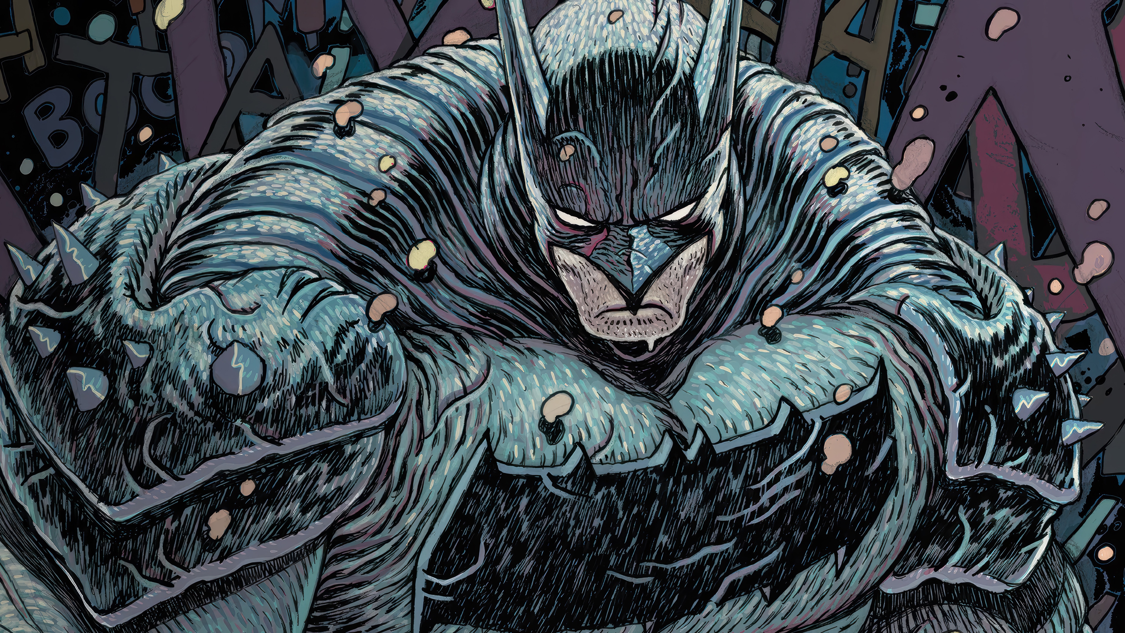 Batman in a Spiked Armored Suit HD Wallpaper