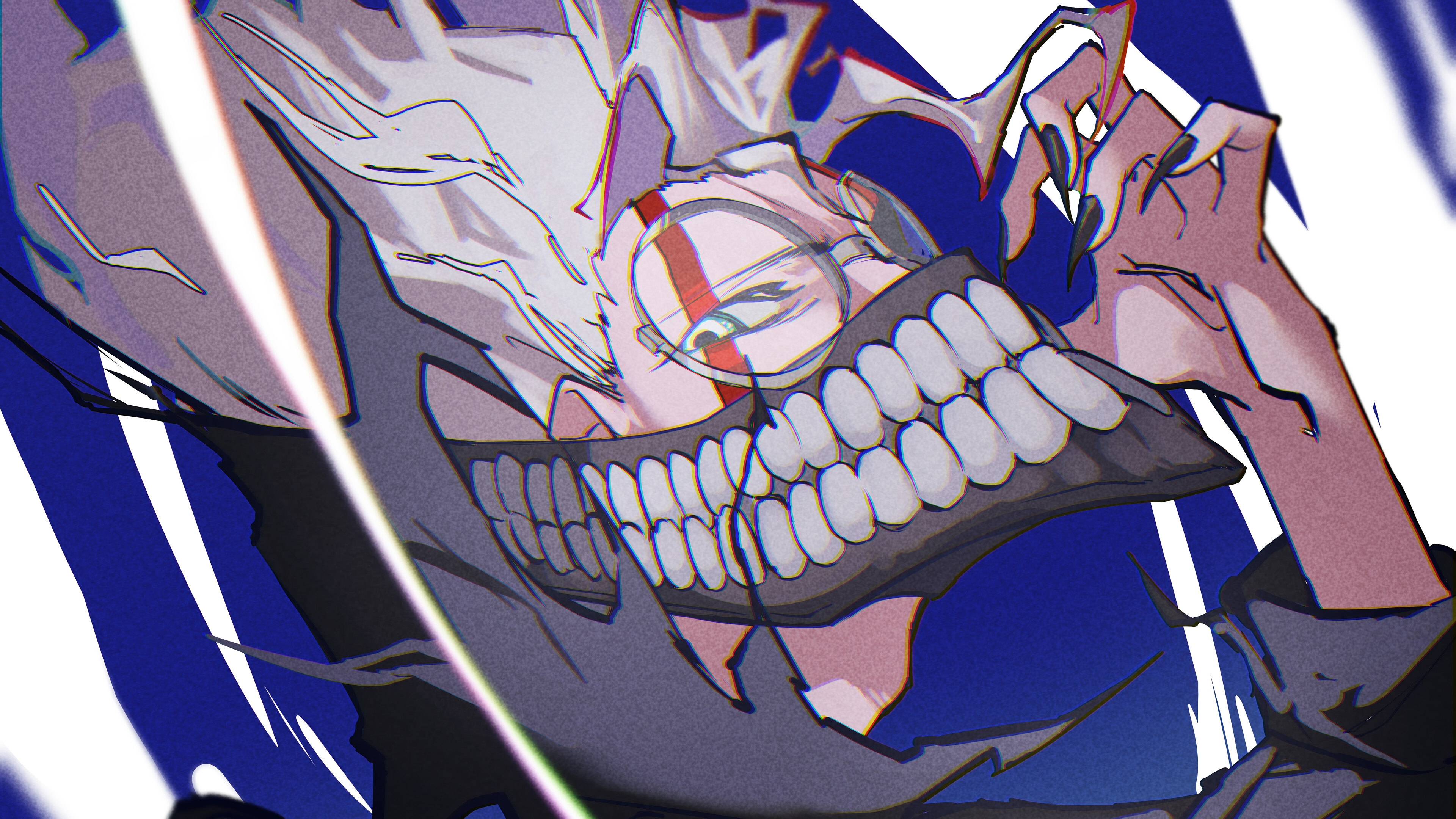 Dandadan: Okarun with monstrous teeth and glasses HD Wallpaper